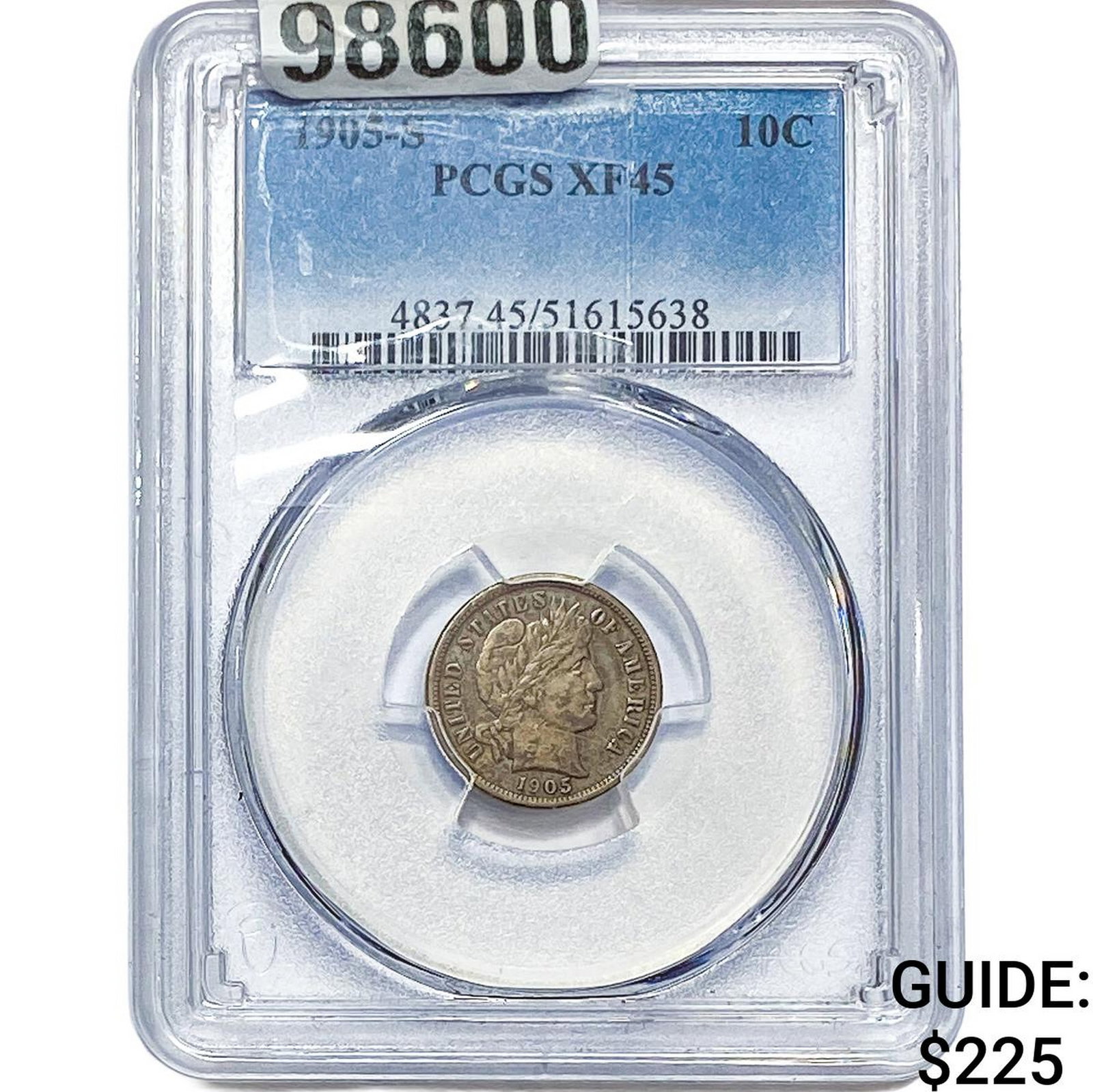1905-S Barber Dime PCGS XF45 (1 of 2)