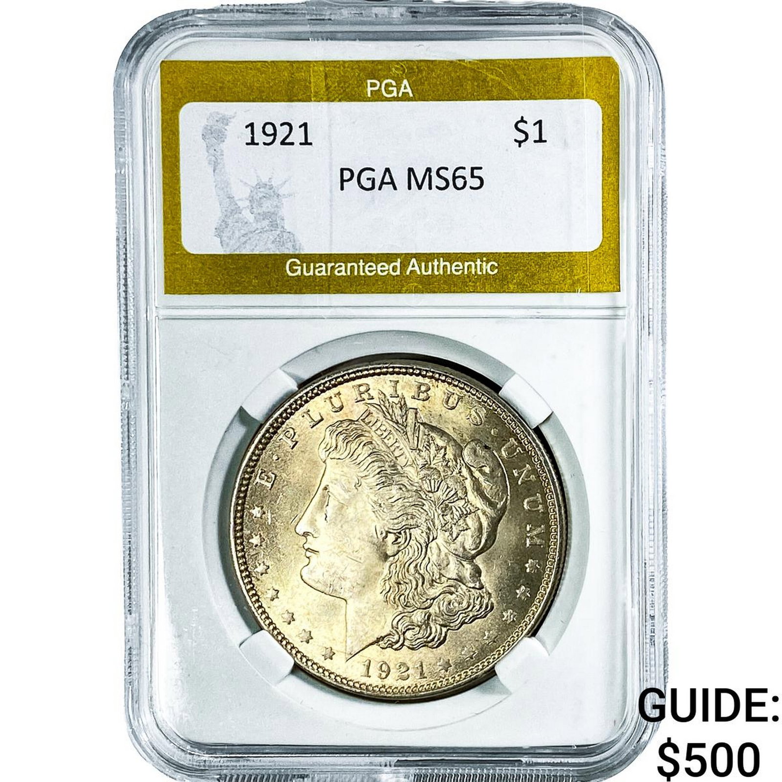 1921 Morgan Silver Dollar PGA MS65: 1921 Morgan Silver Dollar PGA MS65