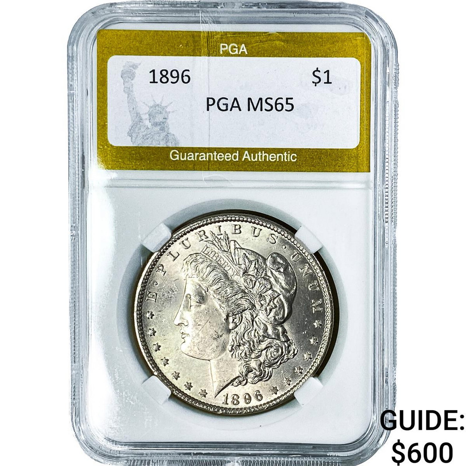 1896 Morgan Silver Dollar PGA MS65: 1896 Morgan Silver Dollar PGA MS65
