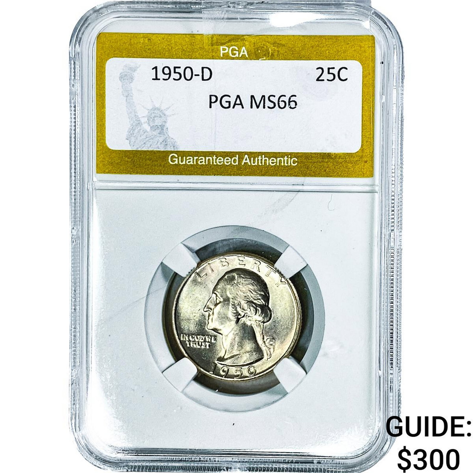 1950-D Washington Silver Quarter PGA MS66: 1950-D Washington Silver Quarter PGA MS66