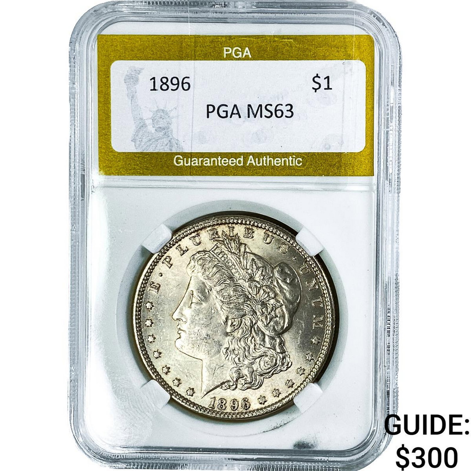 1896 Morgan Silver Dollar PGA MS63: 1896 Morgan Silver Dollar PGA MS63
