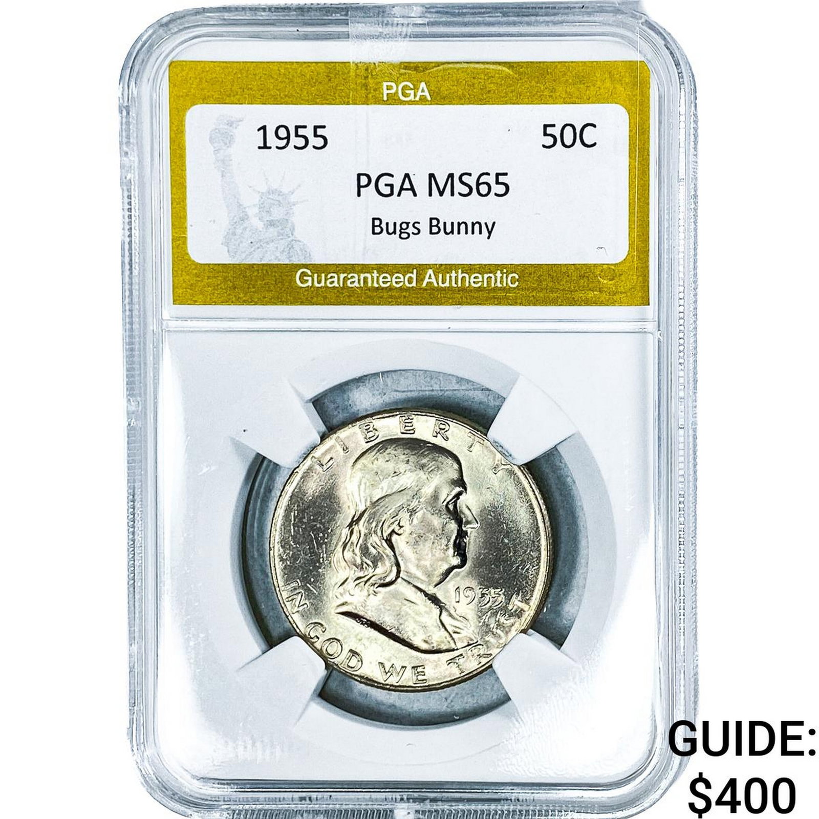 1955 Franklin Half Dollar PGA MS65: 1955 Franklin Half Dollar PGA MS65