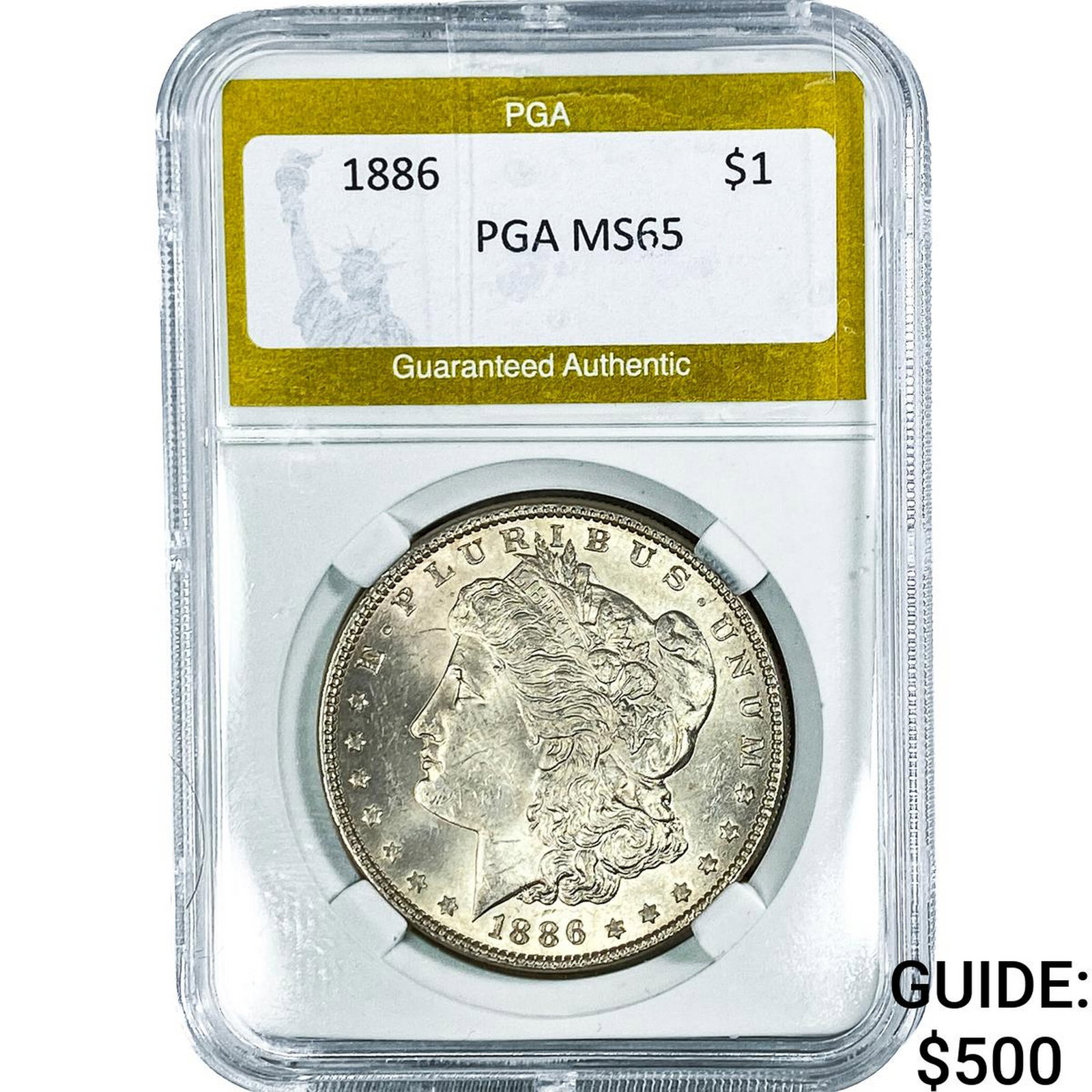 1886 Morgan Silver Dollar PGA MS65: 1886 Morgan Silver Dollar PGA MS65