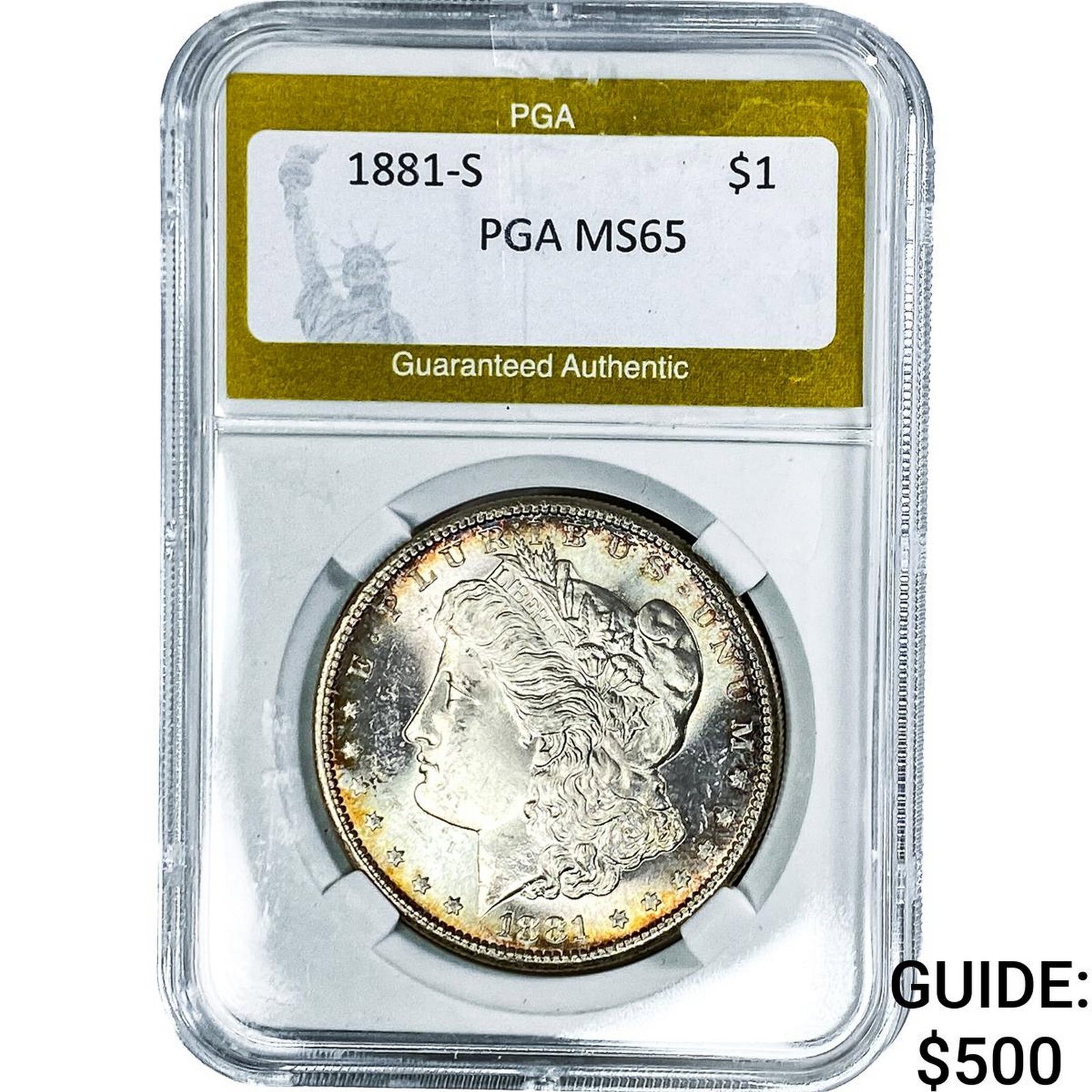 1881-S Morgan Silver Dollar PGA MS65: 1881-S Morgan Silver Dollar PGA MS65