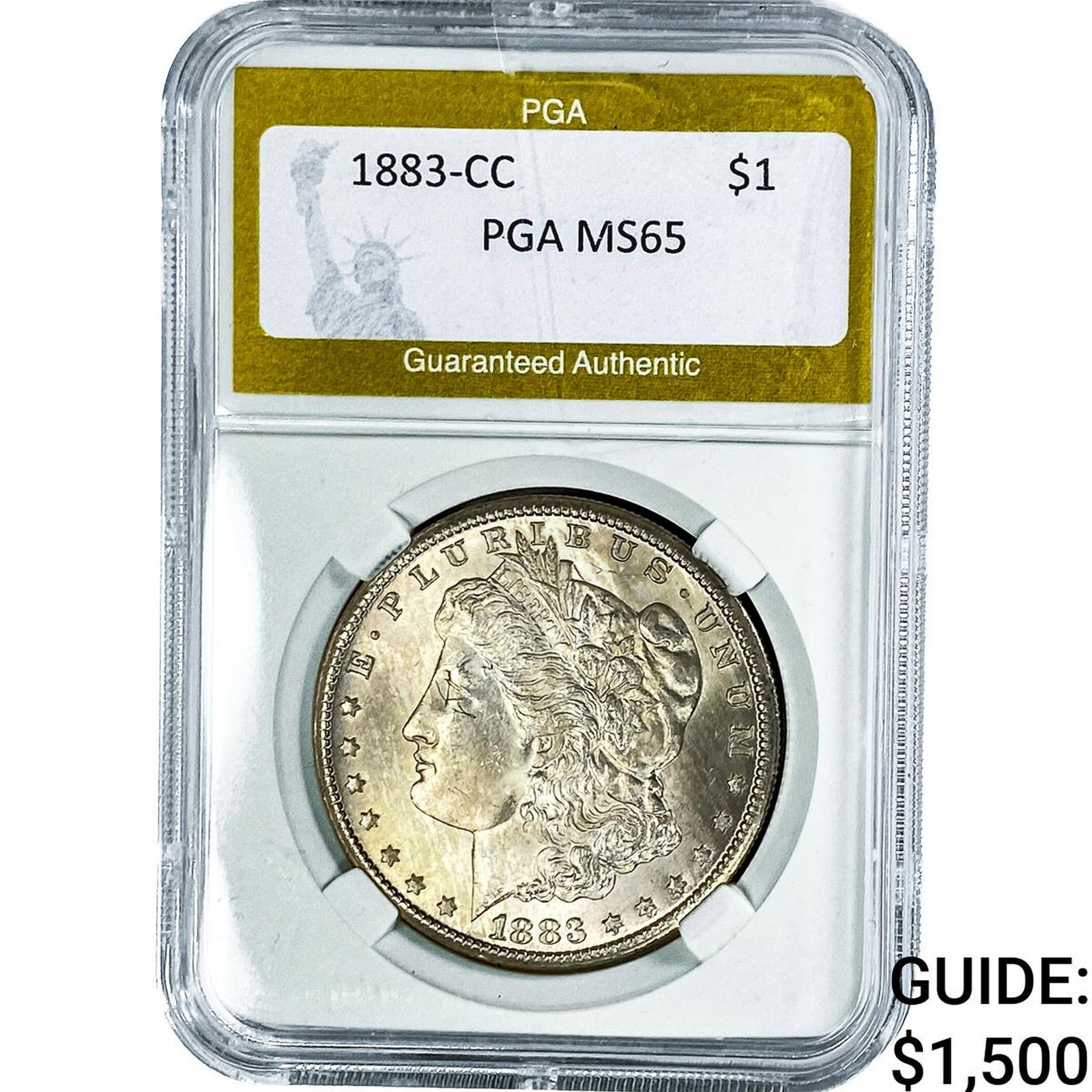 1883-CC Morgan Silver Dollar PGA MS65: 1883-CC Morgan Silver Dollar PGA MS65