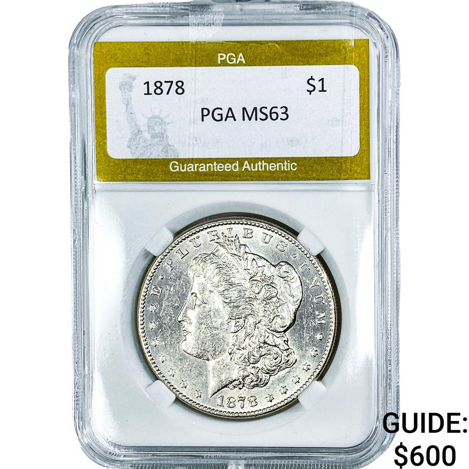 1878 Morgan Silver Dollar PGA MS63: 1878 Morgan Silver Dollar PGA MS63