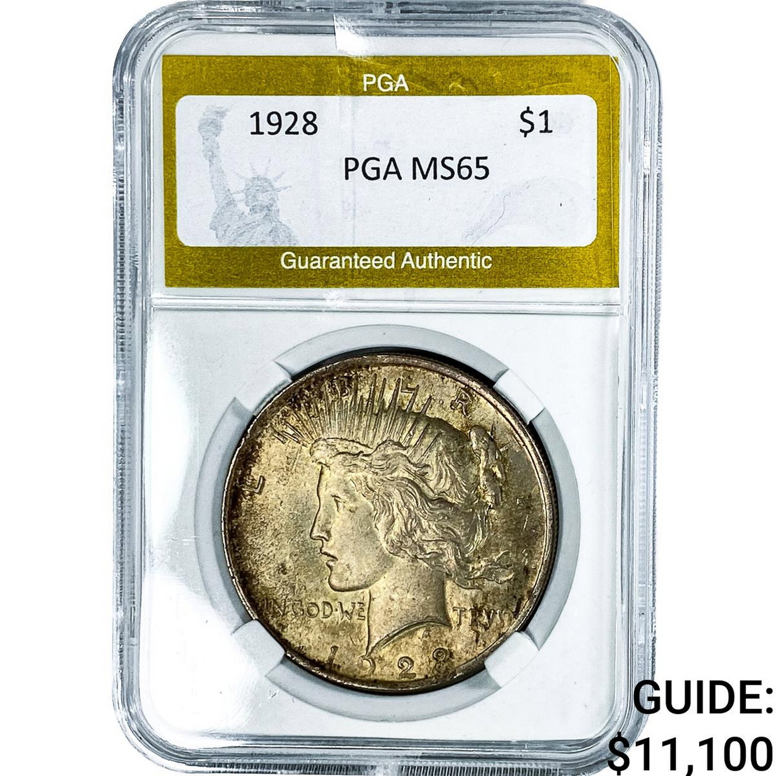 1928 Silver Peace Dollar PGA MS65: 1928 Silver Peace Dollar PGA MS65