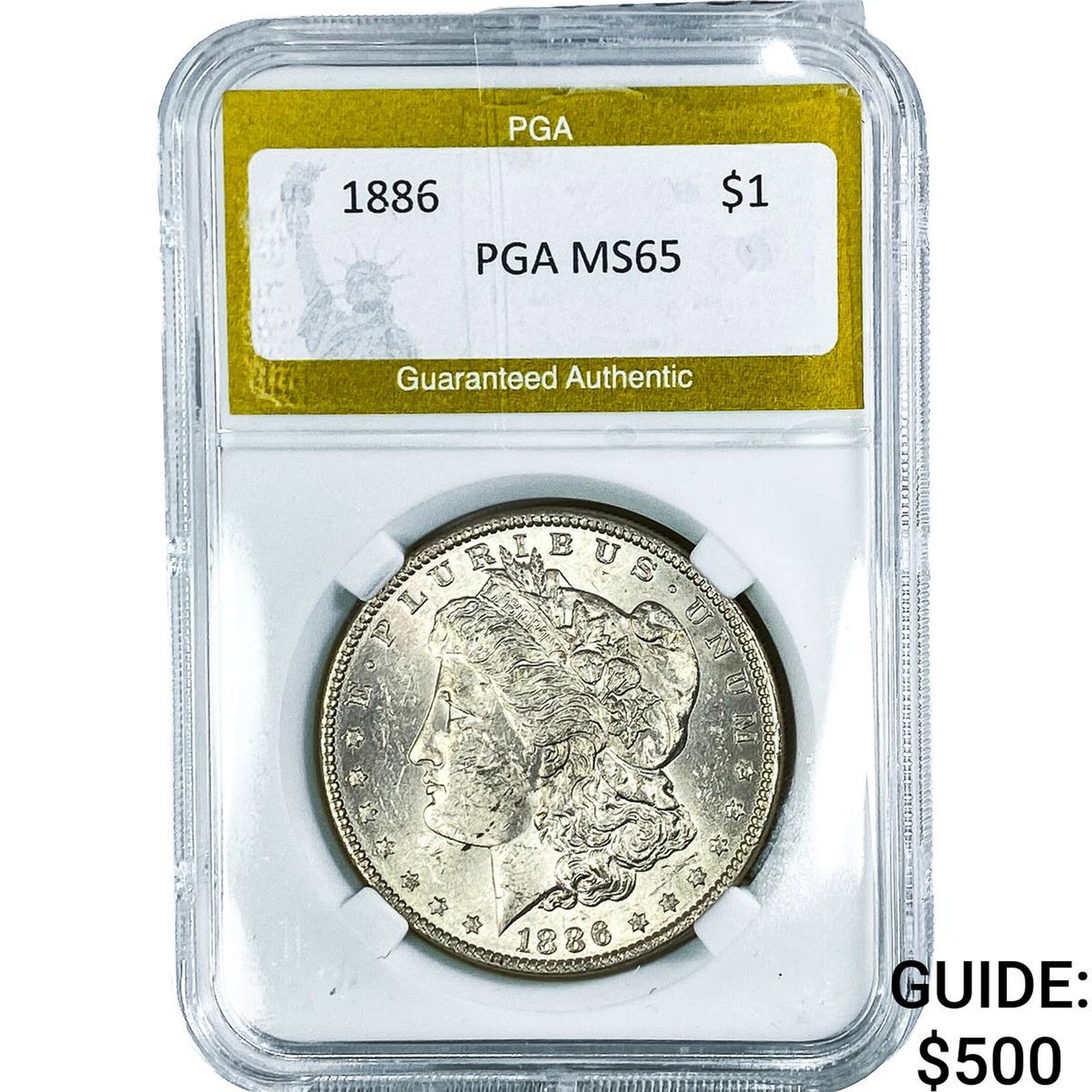1886 Morgan Silver Dollar PGA MS65: 1886 Morgan Silver Dollar PGA MS65