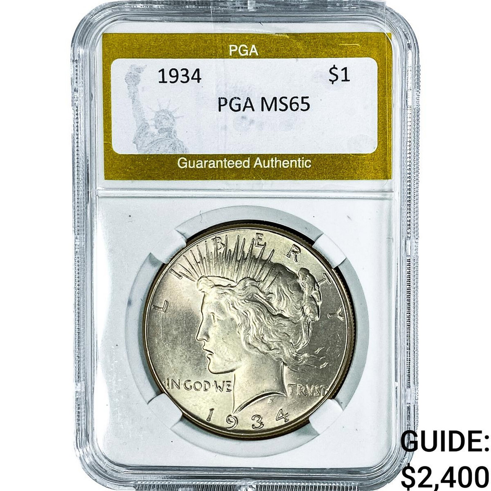 1934 Silver Peace Dollar PGA MS65 (1 of 2)
