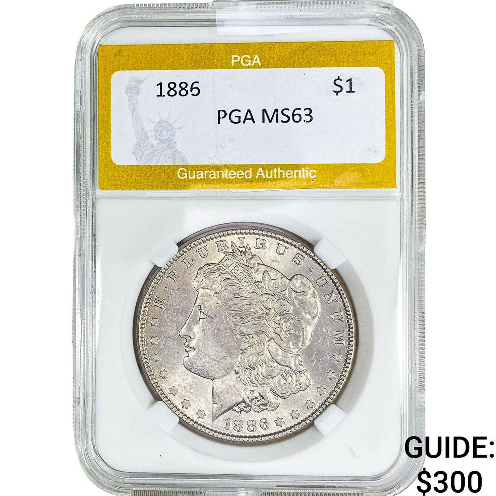 1886 Morgan Silver Dollar PGA MS63: 1886 Morgan Silver Dollar PGA MS63