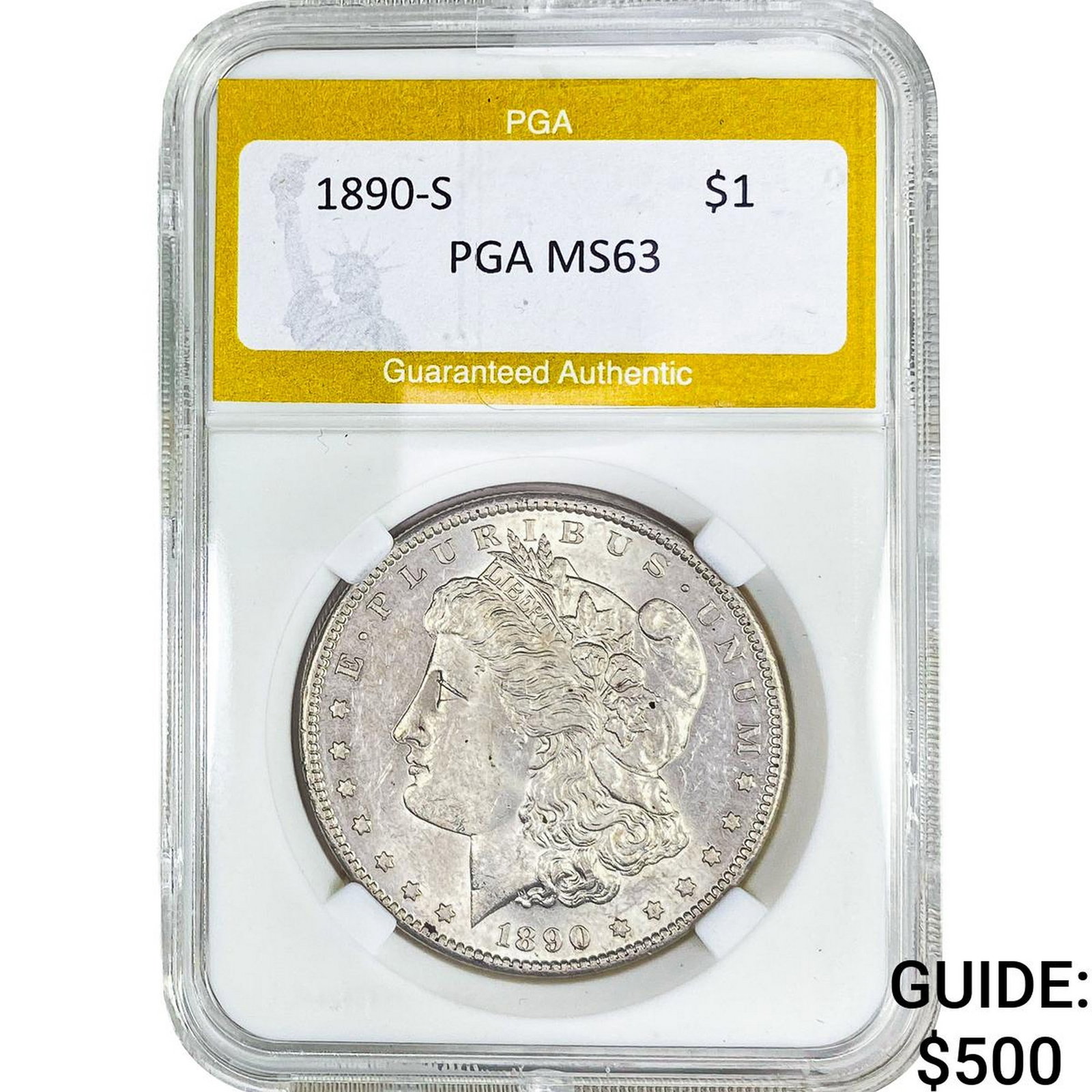 1890-S Morgan Silver Dollar PGA MS63 (1 of 2)