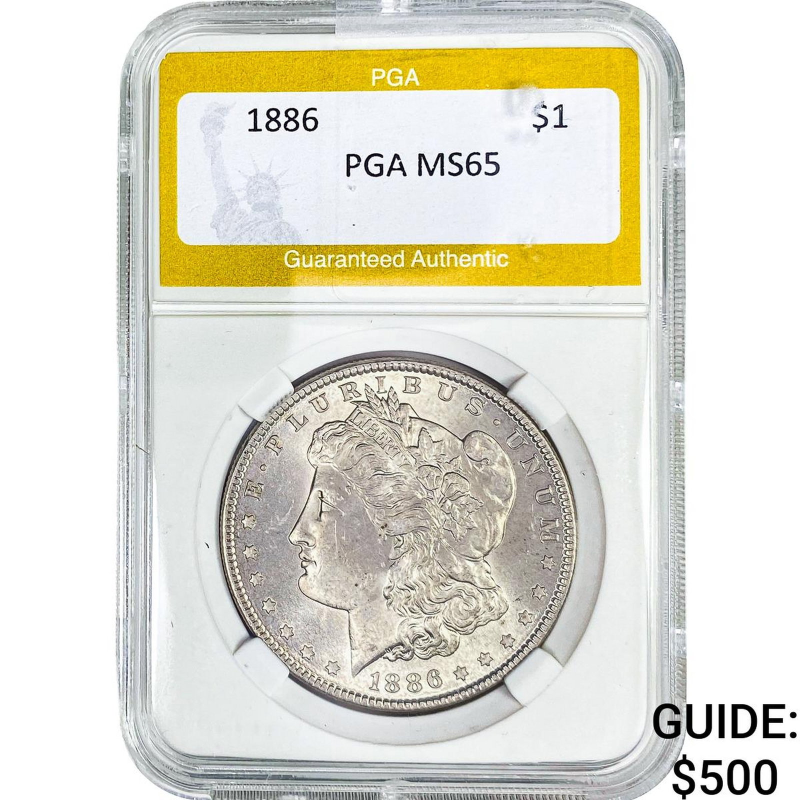 1886 Morgan Silver Dollar PGA MS65: 1886 Morgan Silver Dollar PGA MS65