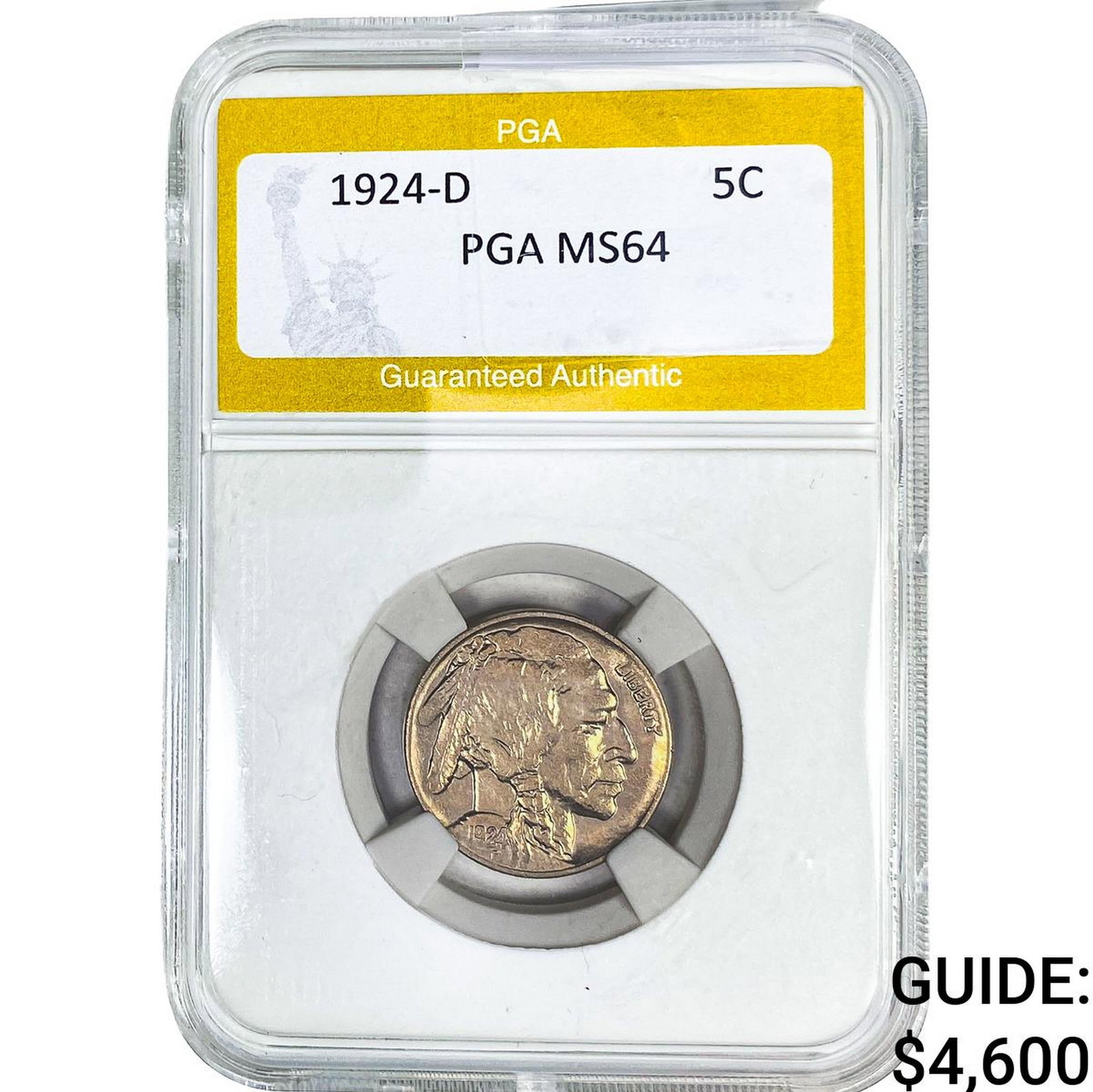 1924-D Buffalo Nickel PGA MS64: 1924-D Buffalo Nickel PGA MS64