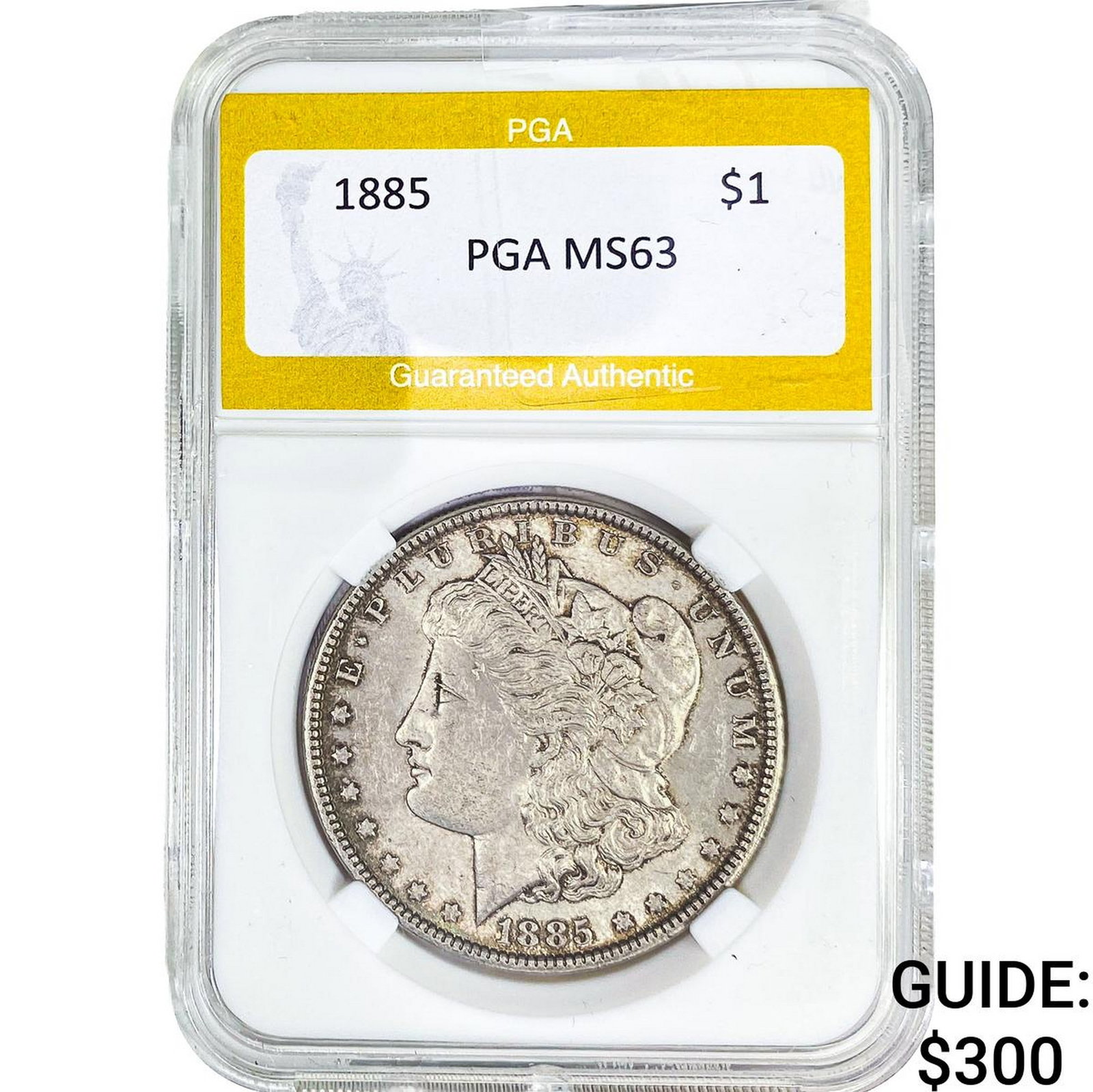 1885 Morgan Silver Dollar PGA MS63: 1885 Morgan Silver Dollar PGA MS63
