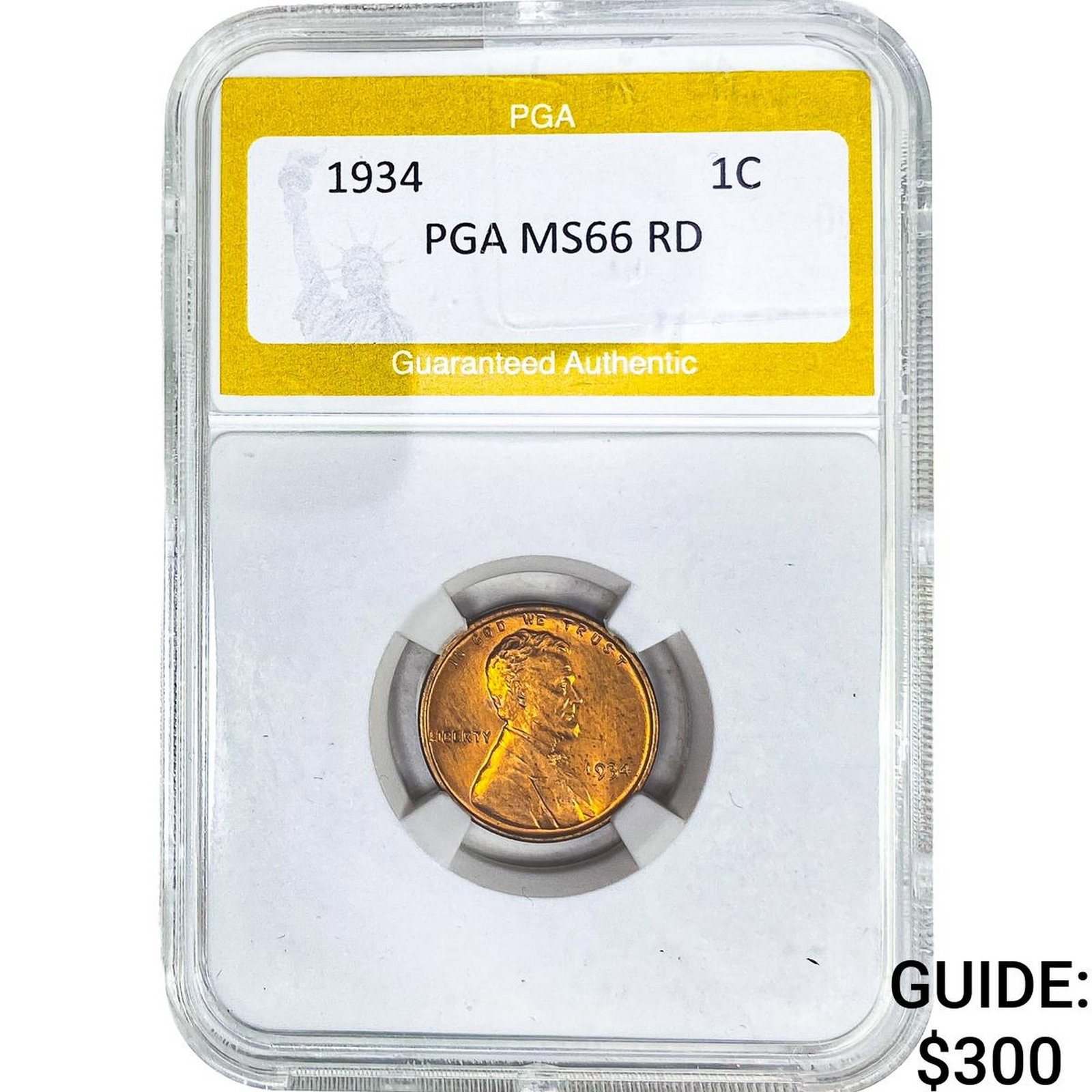 1934 Wheat Cent PGA MS66 RD: 1934 Wheat Cent PGA MS66 RD