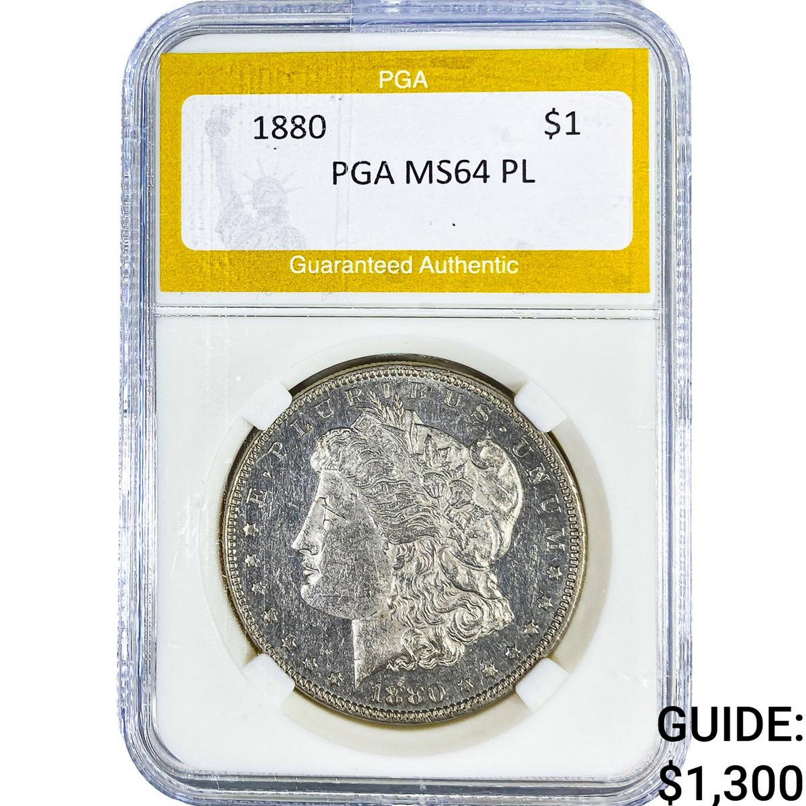 1880 Morgan Silver Dollar PGA MS64 PL: 1880 Morgan Silver Dollar PGA MS64 PL