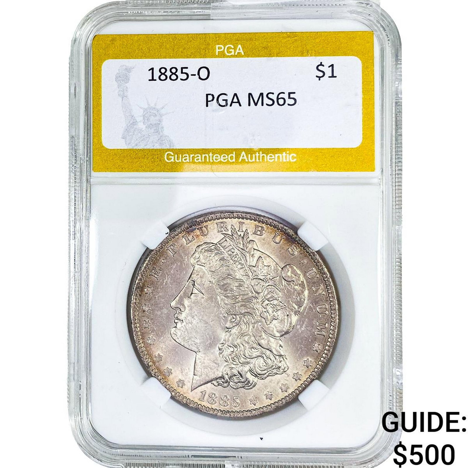 1885-O Morgan Silver Dollar PGA MS65: 1885-O Morgan Silver Dollar PGA MS65