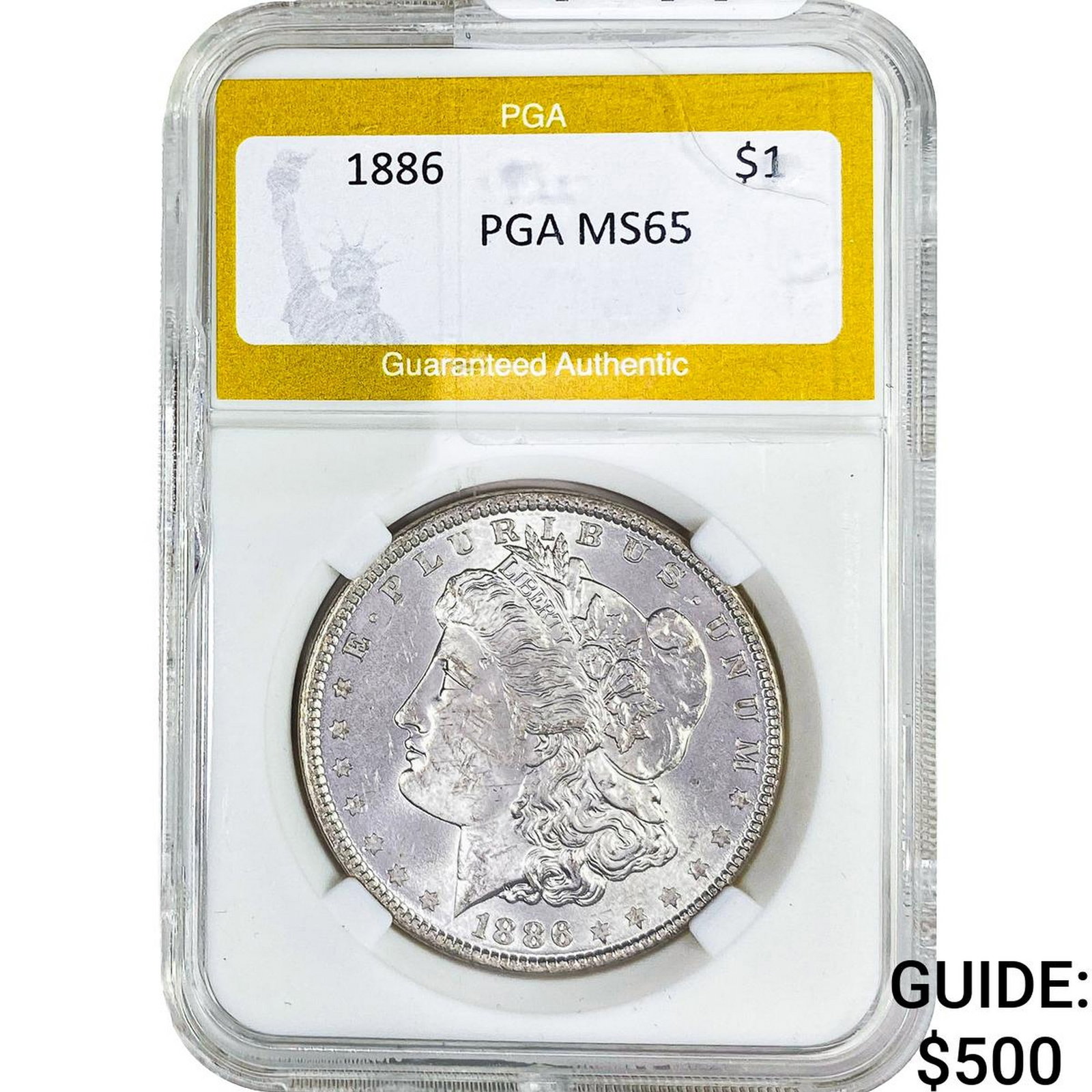1886 Morgan Silver Dollar PGA MS65: 1886 Morgan Silver Dollar PGA MS65