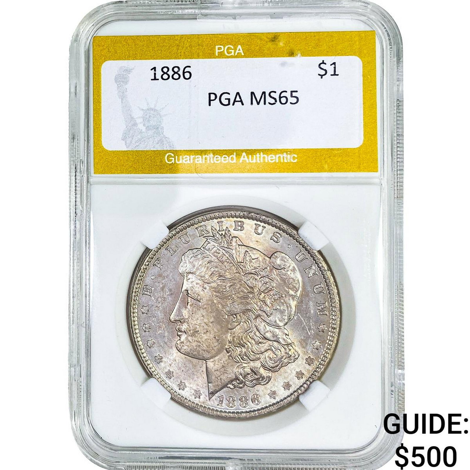 1886 Morgan Silver Dollar PGA MS65: 1886 Morgan Silver Dollar PGA MS65