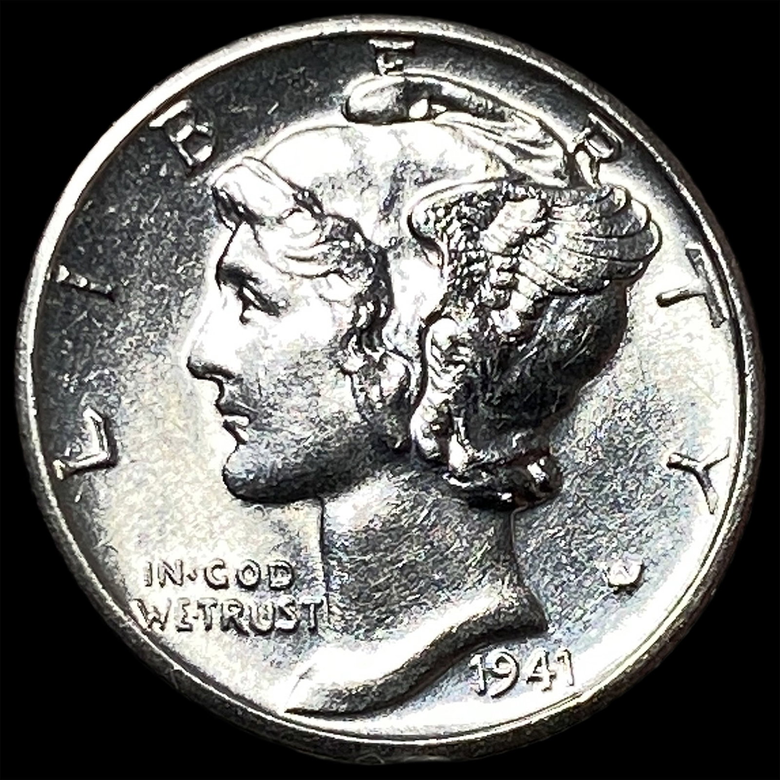 1941-S FB Silver Mercury Dime GEM BU: 1941-S FB Silver Mercury Dime GEM BU