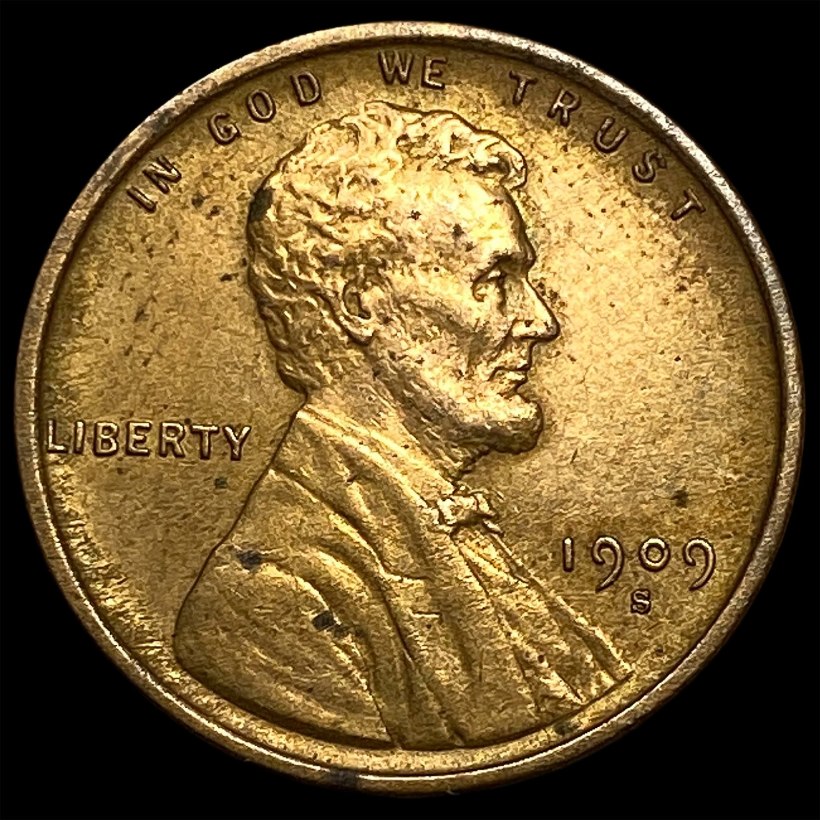 1909-S Lincoln Wheat Cent CHOICE AU: 1909-S Lincoln Wheat Cent CHOICE AU