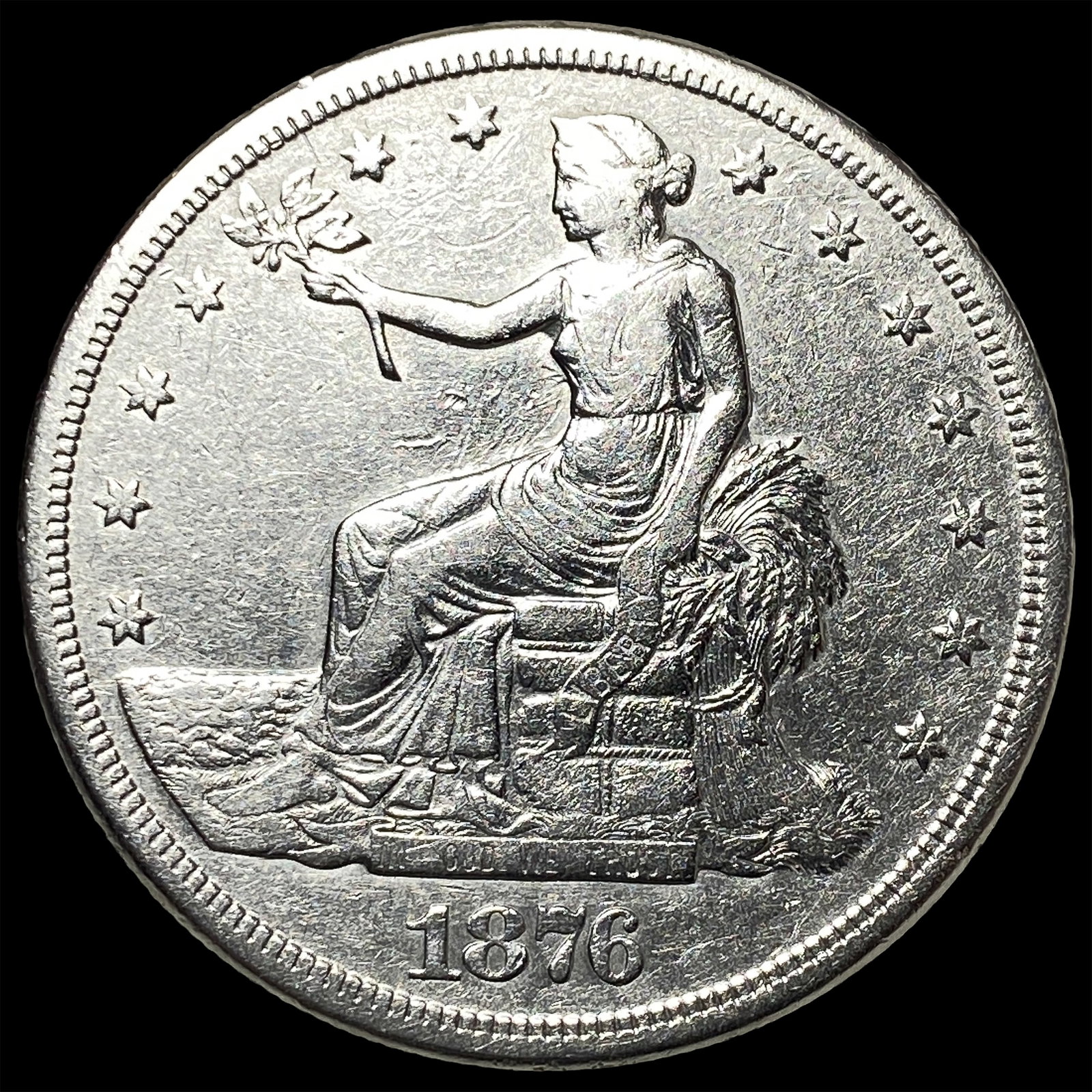 1876-S Silver Trade Dollar NEARLY UNCIRCULATED: 1876-S Silver Trade Dollar NEARLY UNCIRCULATED
