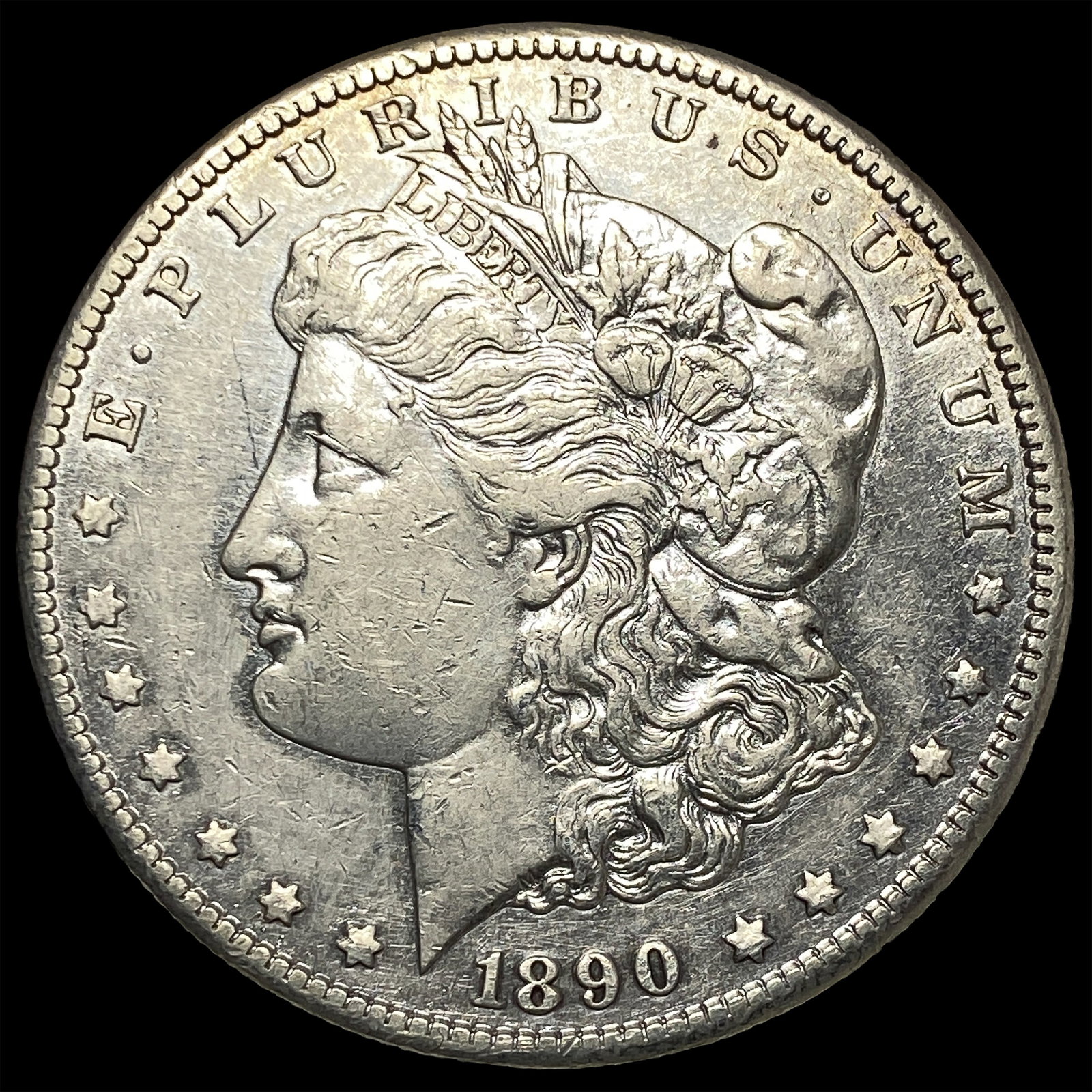 1890-CC Silver Morgan Dollar CLOSELY UNCIRCULATED: 1890-CC Silver Morgan Dollar CLOSELY UNCIRCULATED