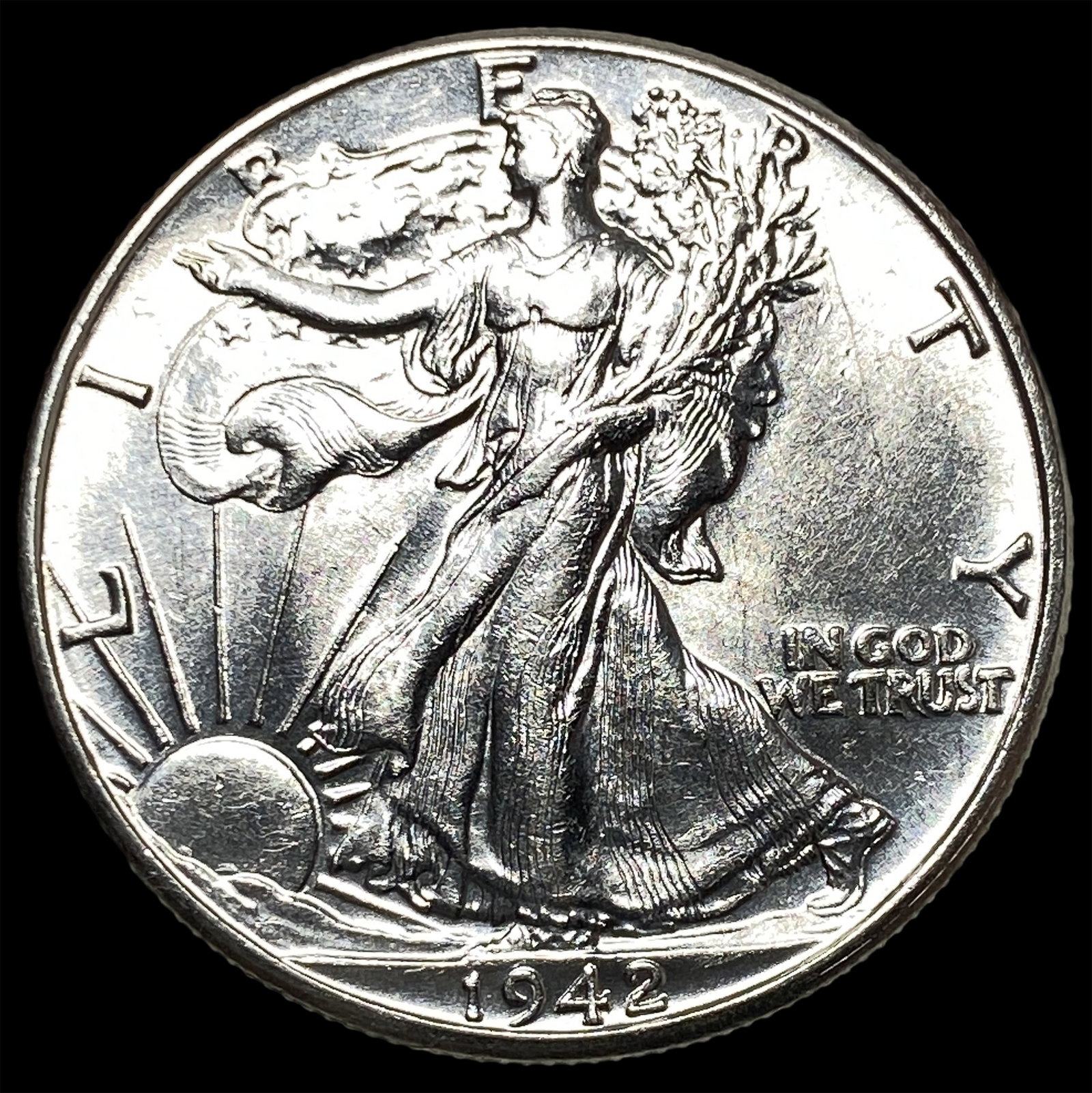 1942 Walking Liberty Half Dollar GEM BU: 1942 Walking Liberty Half Dollar GEM BU