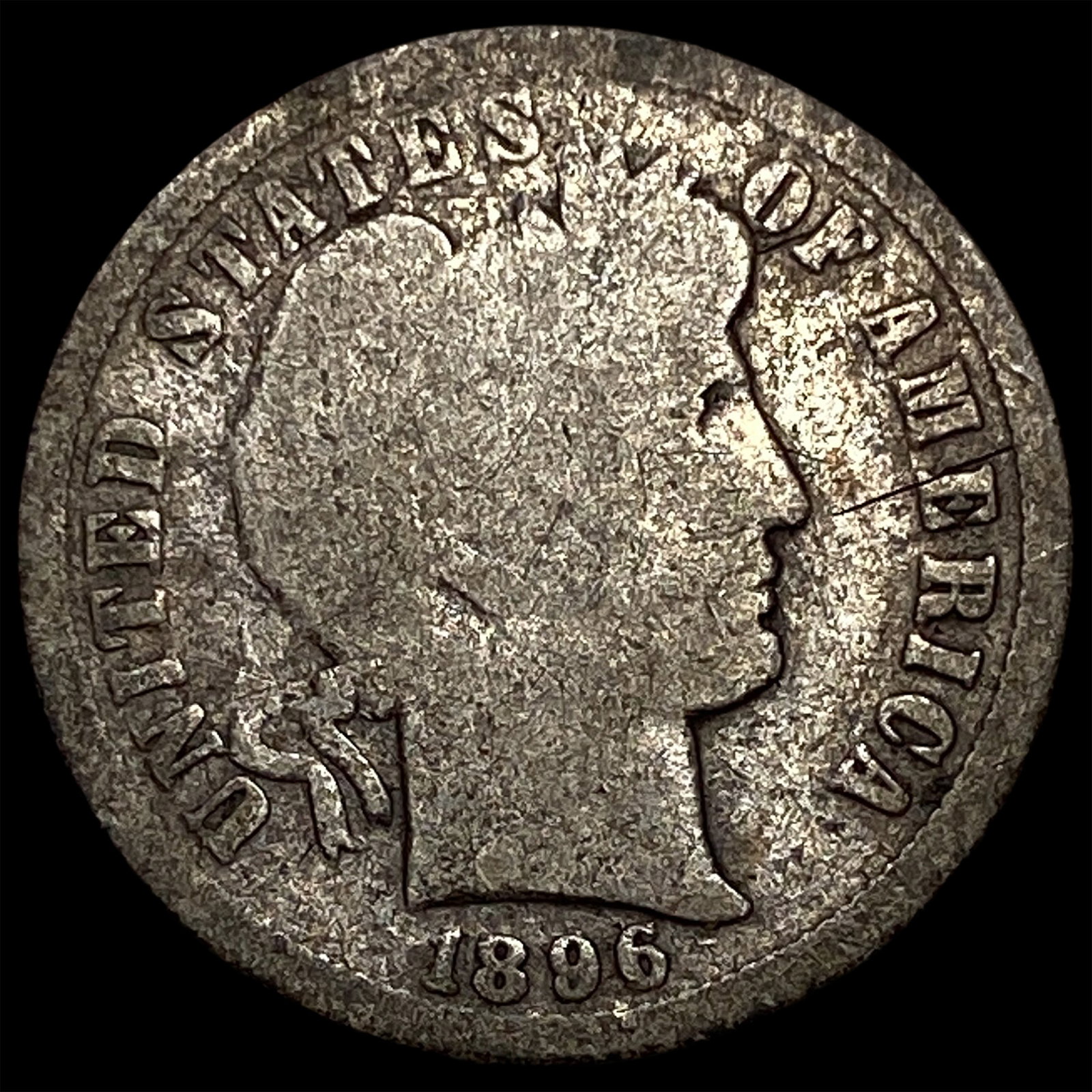 1896-S Silver Barber Dime NICELY CIRCULATED: 1896-S Silver Barber Dime NICELY CIRCULATED