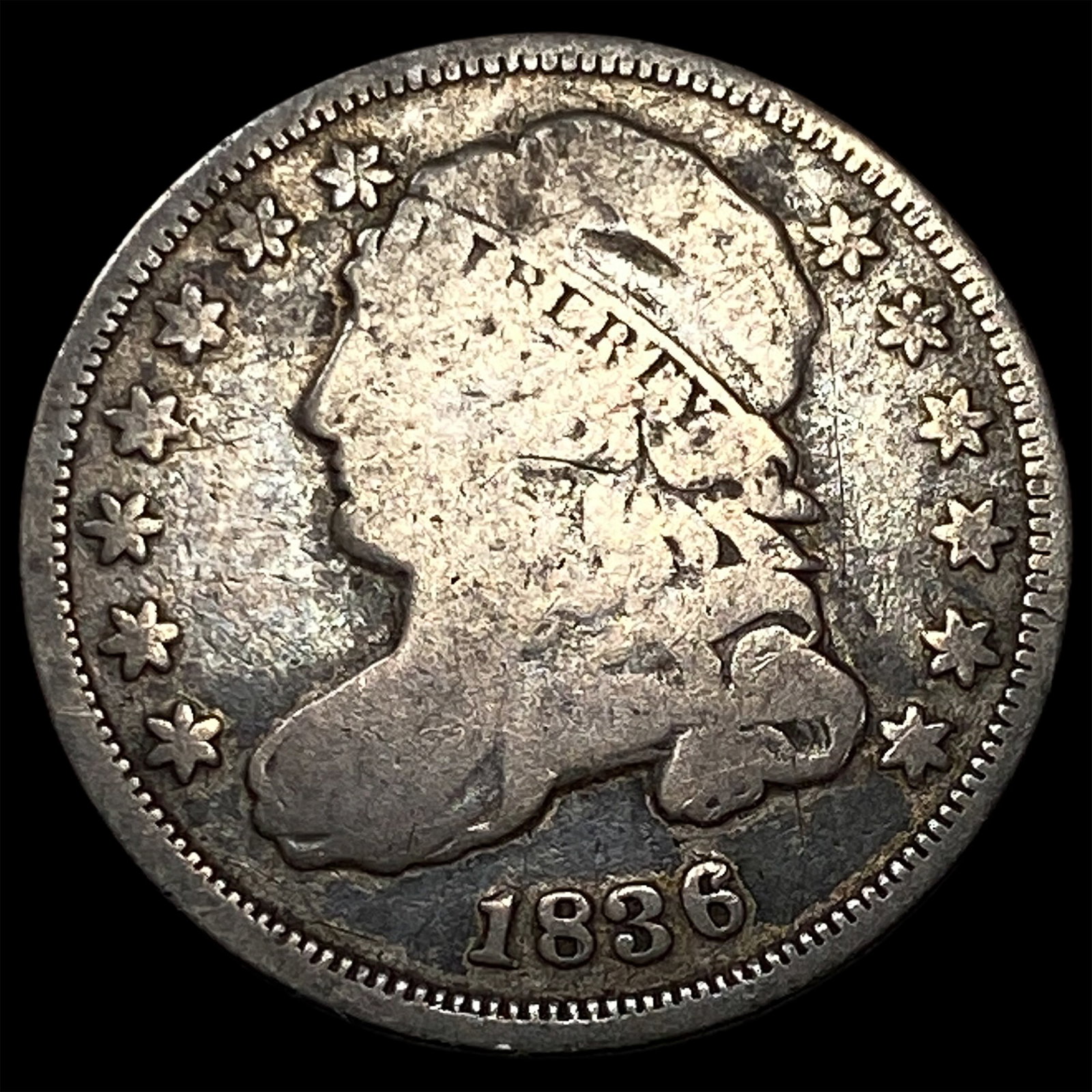1836 Capped Bust Dime NICELY CIRCULATED: 1836 Capped Bust Dime NICELY CIRCULATED