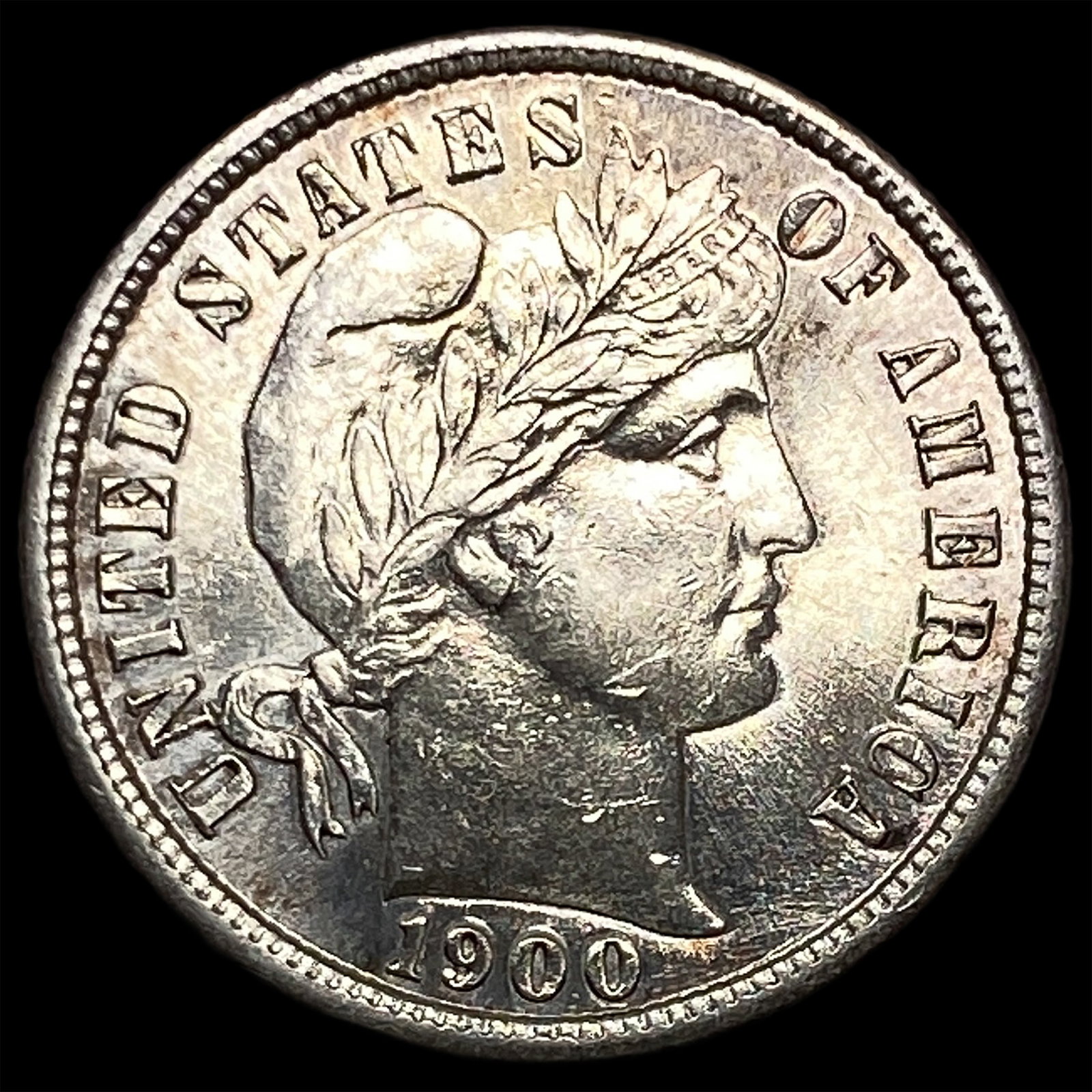 1900-S Silver Barber Dime UNCIRCULATED: 1900-S Silver Barber Dime UNCIRCULATED