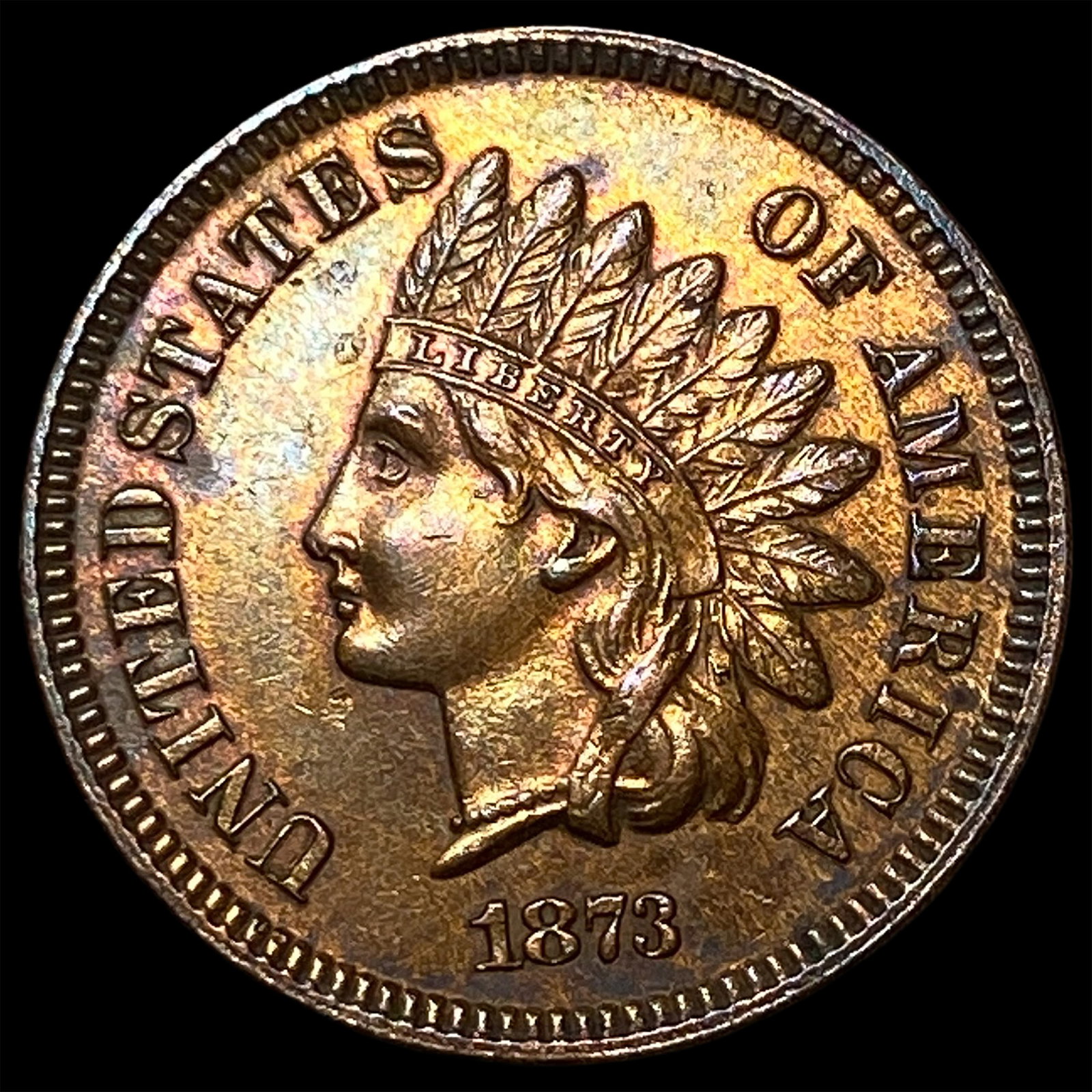 1873 RB Bronze Indian Head Cent UNCIRCULATED (1 of 2)