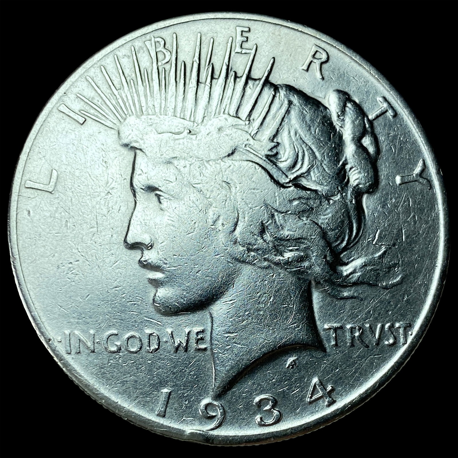 1934 Peace Silver Dollar LIGHTLY CIRCULATED: 1934 Peace Silver Dollar LIGHTLY CIRCULATED
