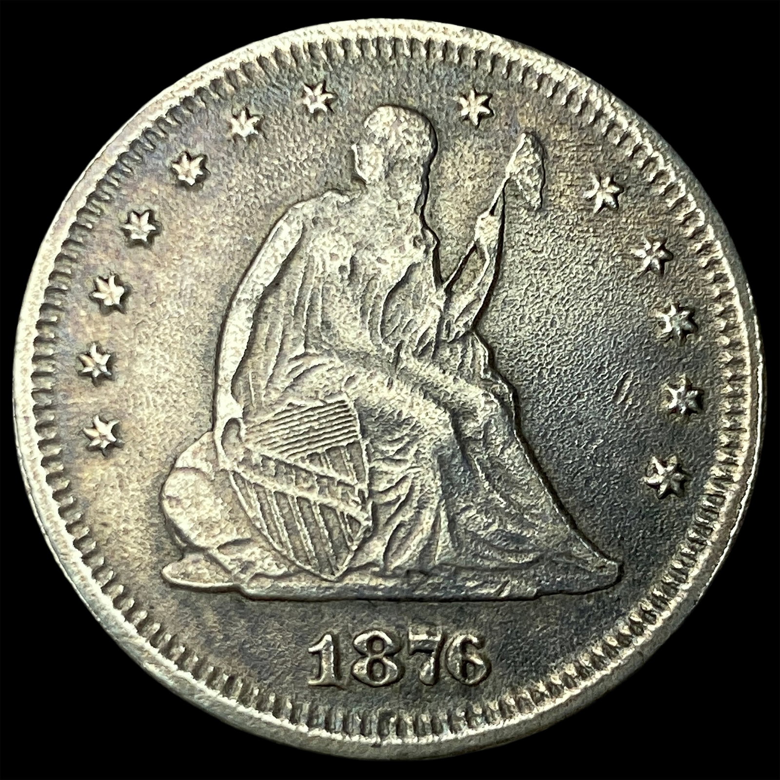 1876-S Silver Seated Liberty Quarter CLOSELY UNCIRCULATED: 1876-S Silver Seated Liberty Quarter CLOSELY UNCIRCULATED