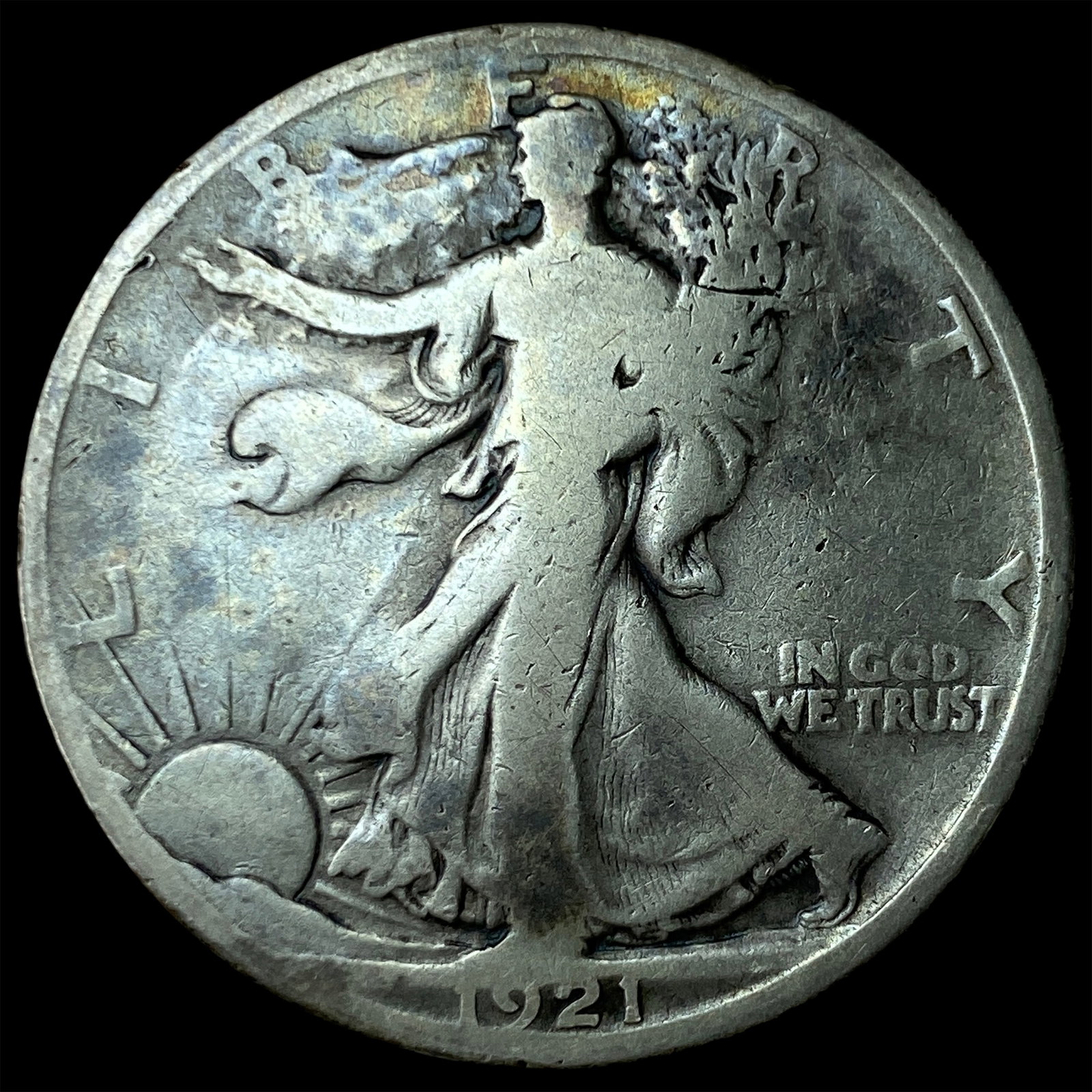 1921-S Silver Walking Liberty Half Dollar NICELY CIRCULATED: 1921-S Silver Walking Liberty Half Dollar NICELY CIRCULATED