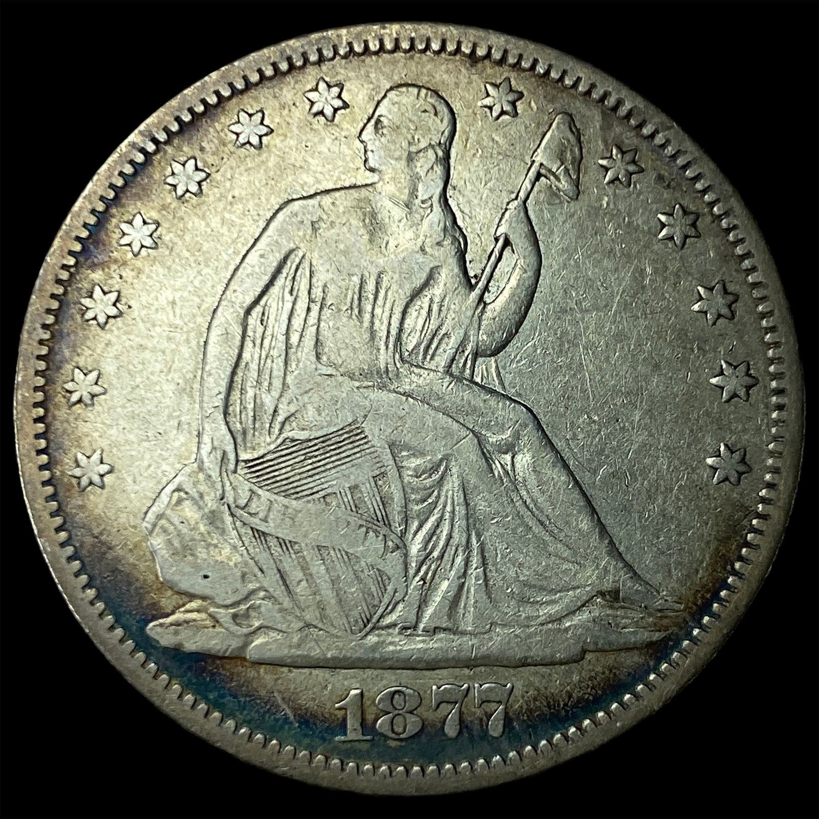 1877-S Silver Half Dollar NEARLY UNCIRCULATED: 1877-S Silver Half Dollar NEARLY UNCIRCULATED