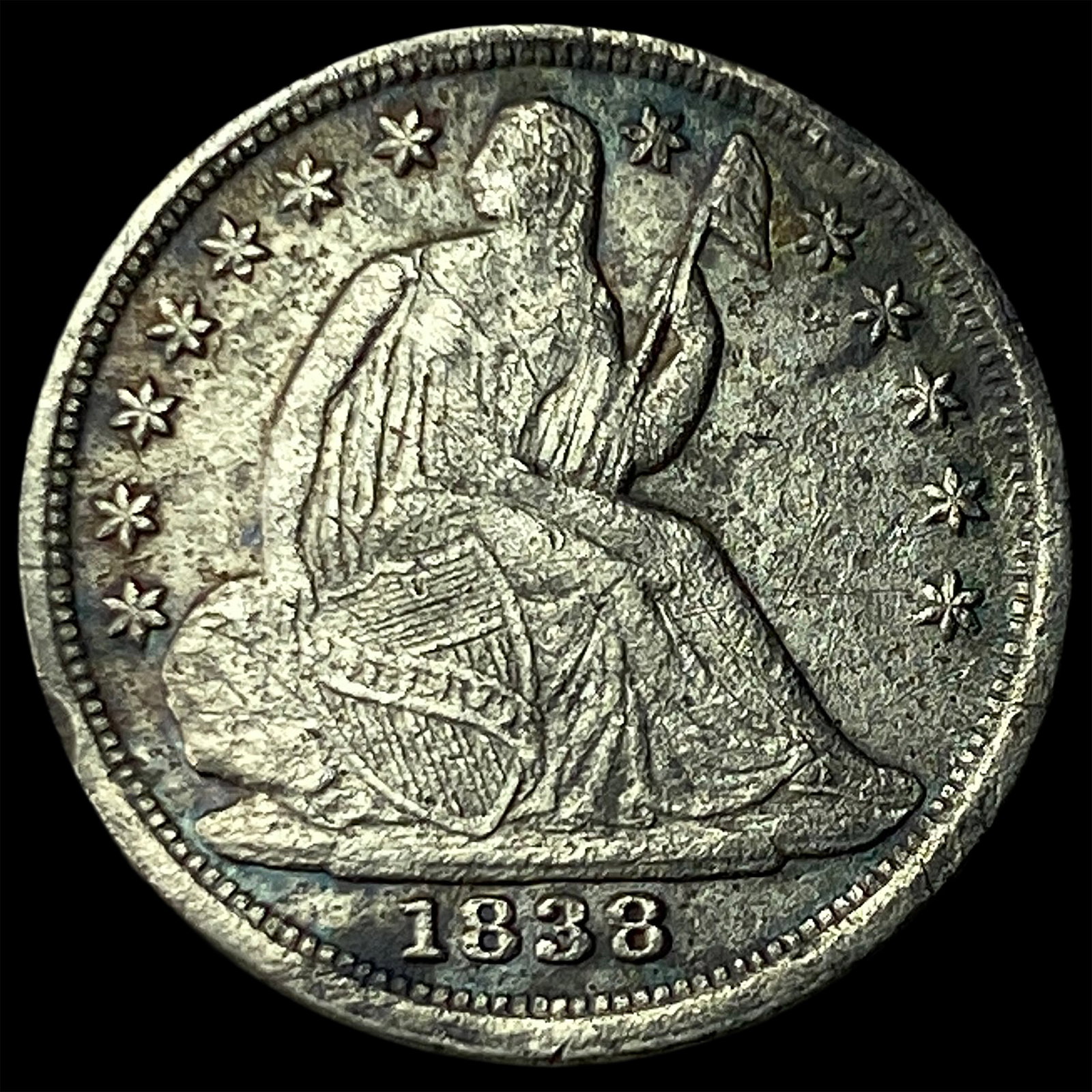 1838-O Silver Half Dime CLOSELY UNCIRCULATED: 1838-O Silver Half Dime CLOSELY UNCIRCULATED