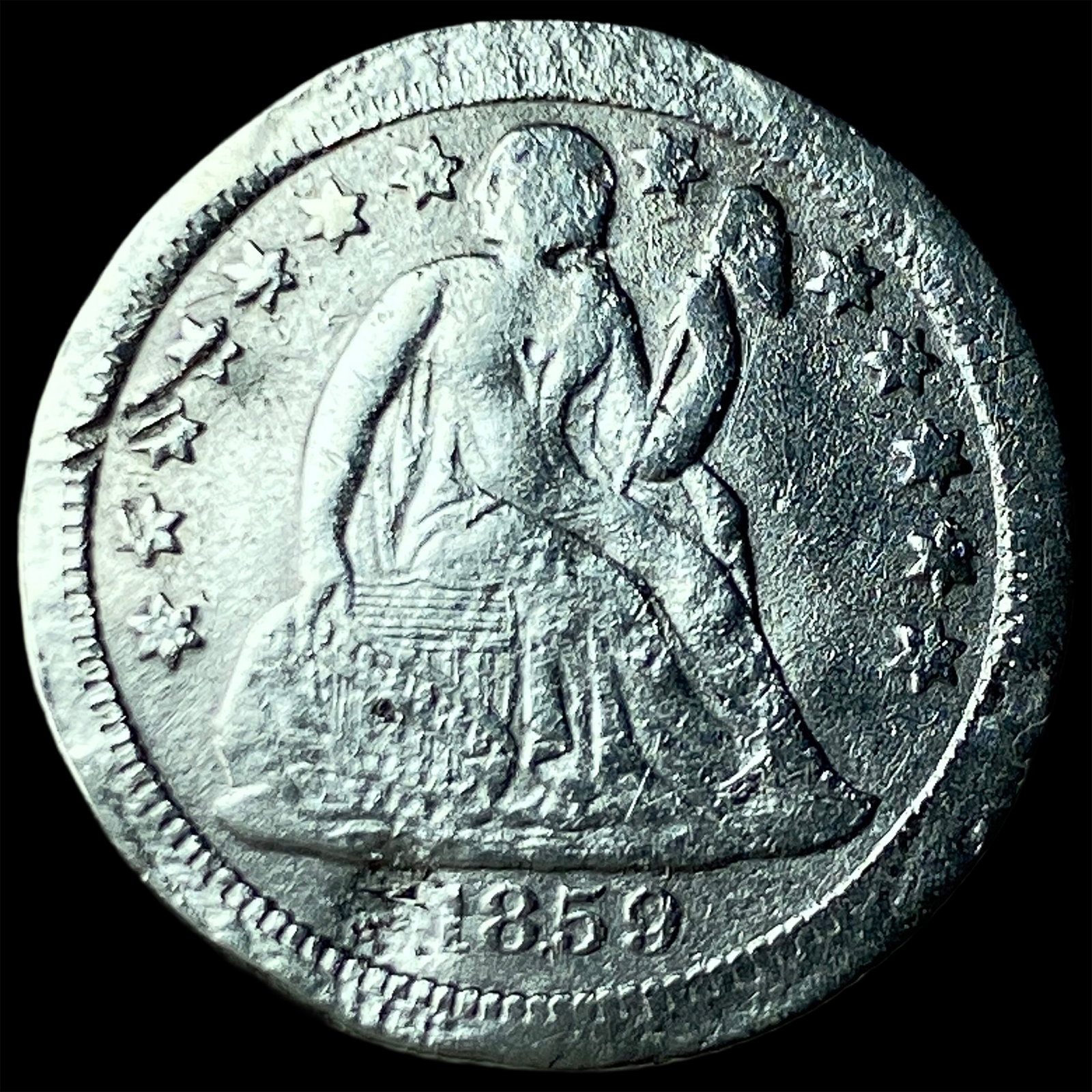 1859-S Silver Seated Liberty Dime HIGH GRADE: 1859-S Silver Seated Liberty Dime HIGH GRADE