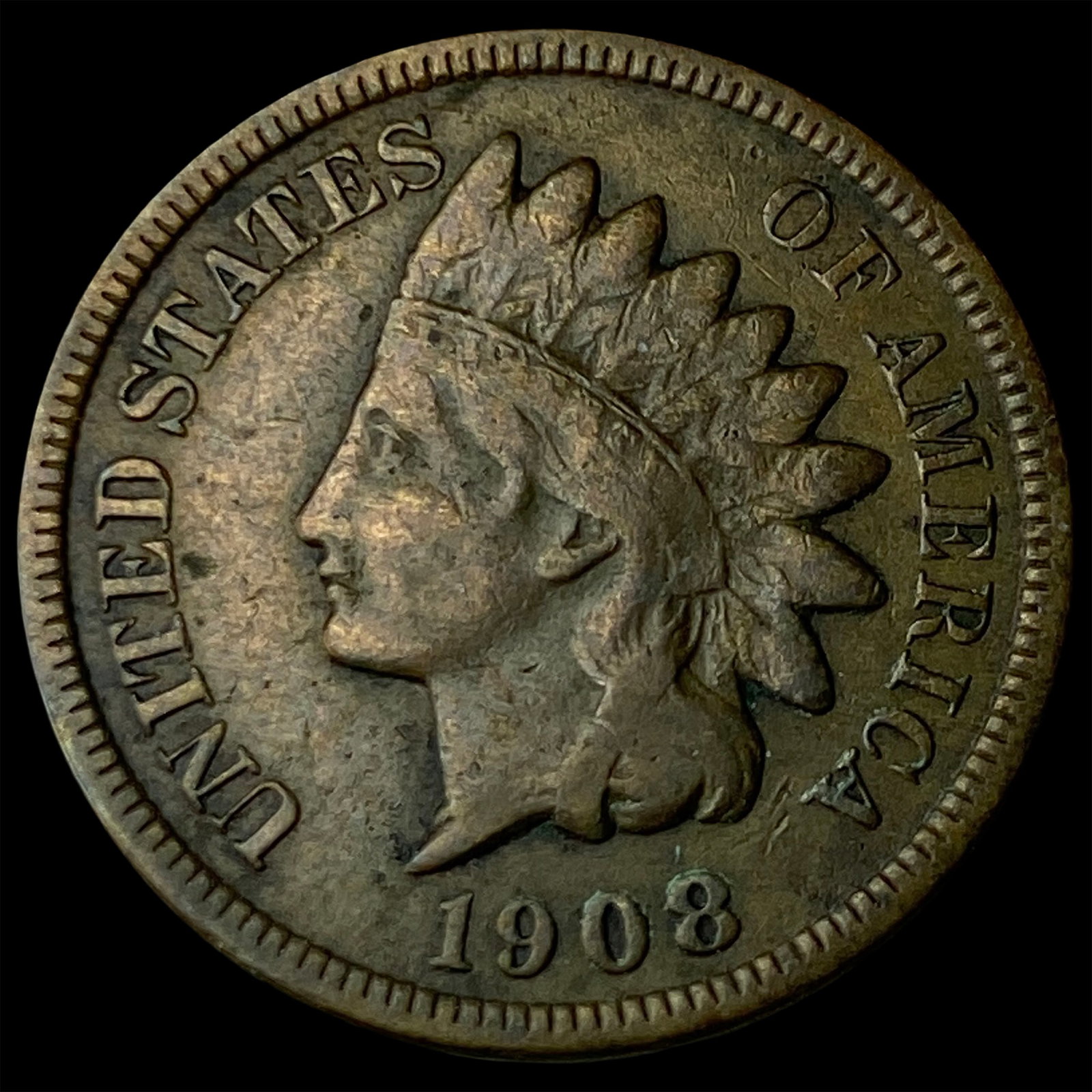 1908-S BN Indian Head Cent NEARLY UNCIRCULATED: 1908-S BN Indian Head Cent NEARLY UNCIRCULATED