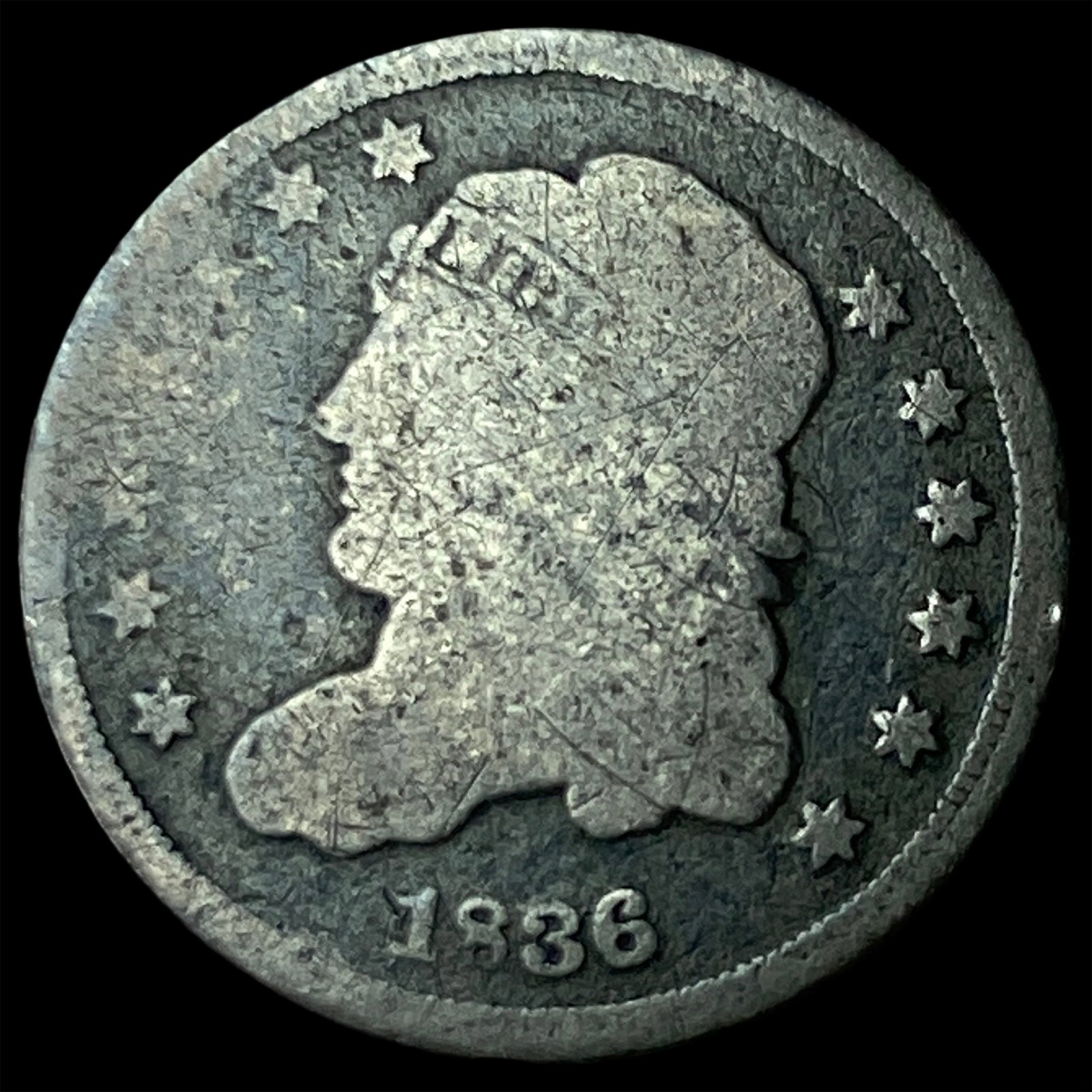 1836 Capped Bust Half Dime NICELY CIRCULATED (1 of 2)
