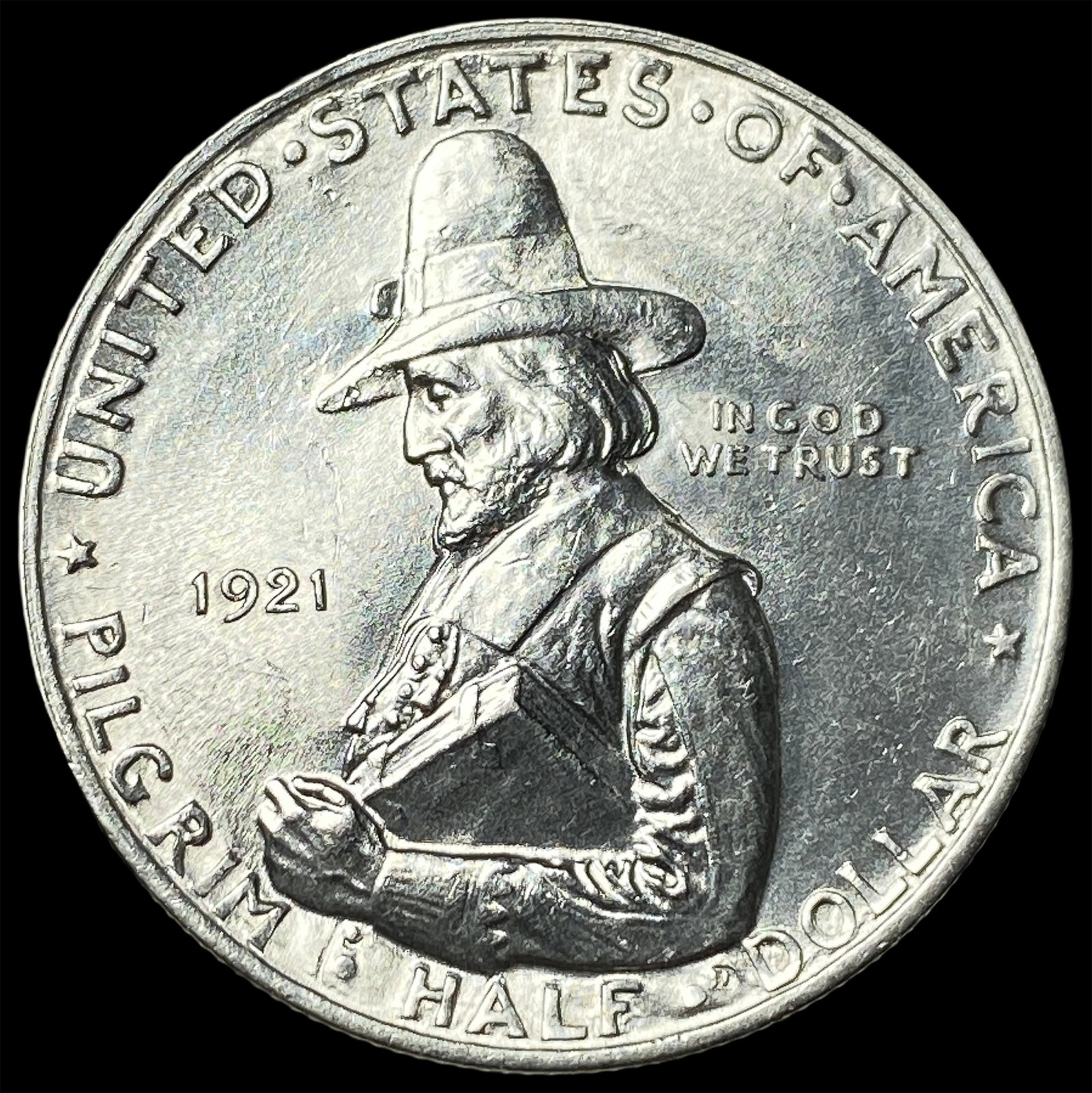 1921 Silver Pilgrim Tercentenary Half Dollar GEM BU (1 of 2)