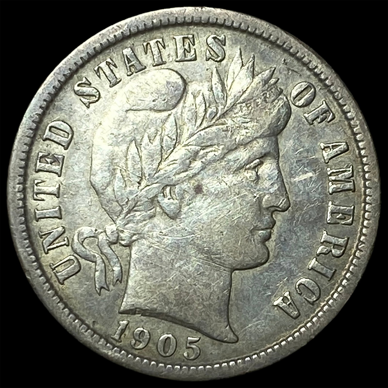 1905-O Silver Barber Dime NEARLY UNCIRCULATED: 1905-O Silver Barber Dime NEARLY UNCIRCULATED