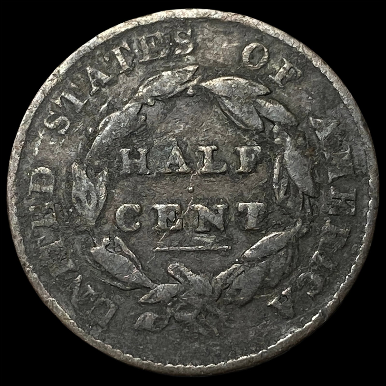 1825 Copper Half Cent LIGHTLY CIRCULATED - 2