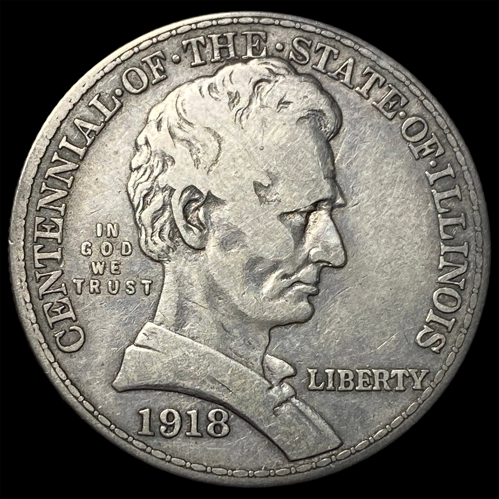1918 Silver Half Dollar Illinois Centennial CLOSELY UNCIRCULATED: 1918 Silver Half Dollar Illinois Centennial CLOSELY UNCIRCULATED
