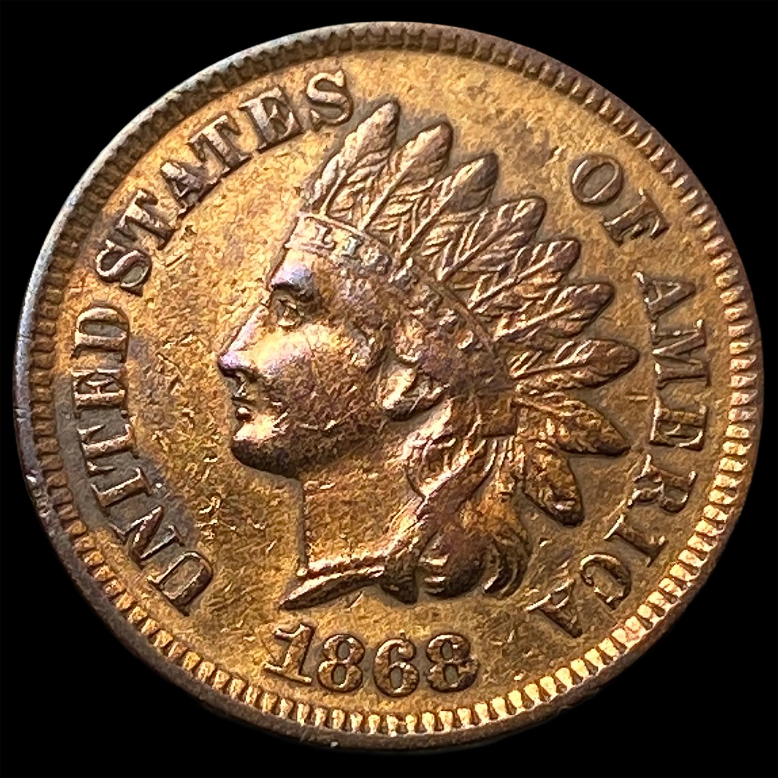 1868 RD Indian Head Cent CLOSELY UNCIRCULATED: 1868 RD Indian Head Cent CLOSELY UNCIRCULATED