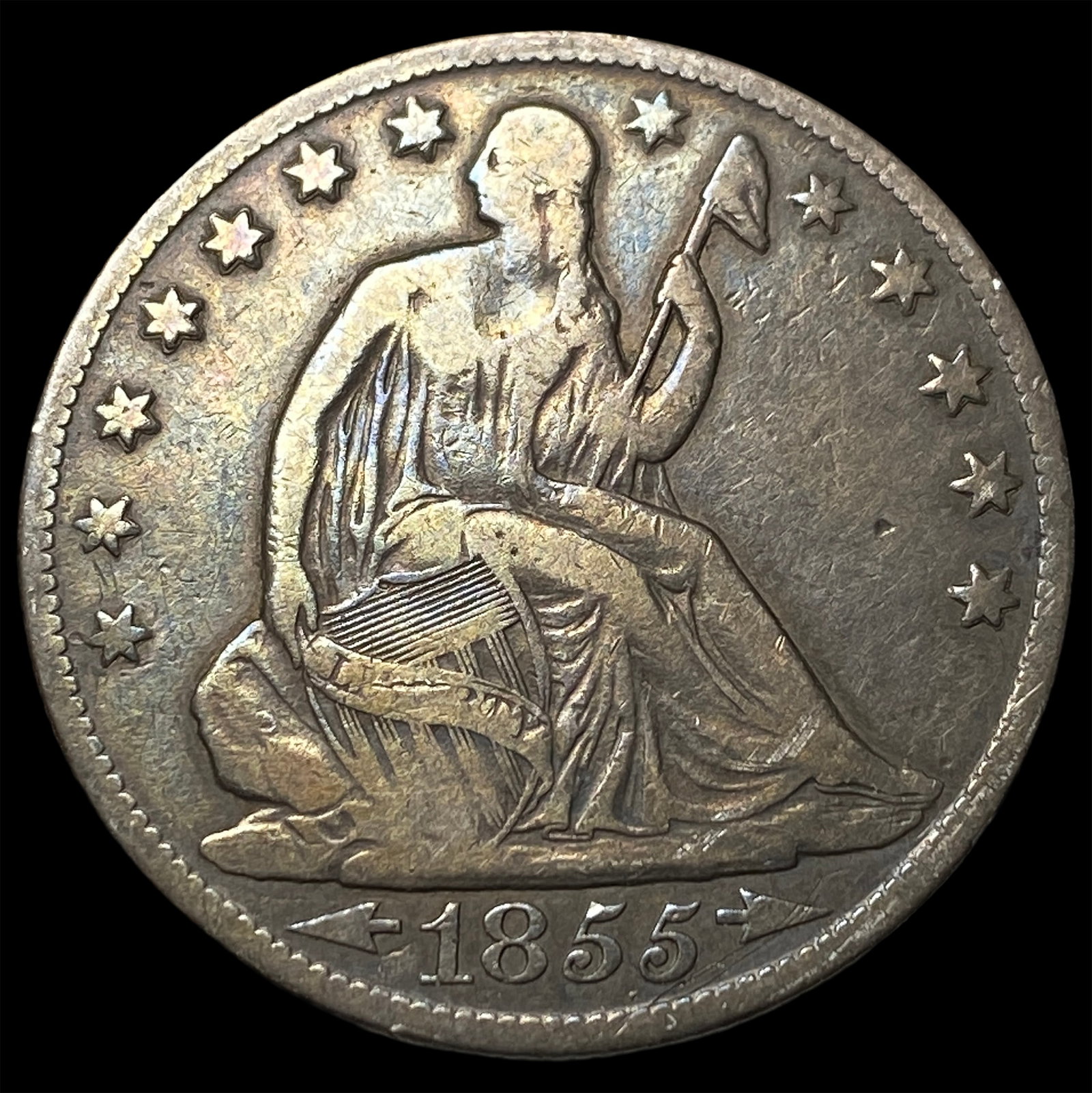 1855-O Silver Half Dollar (Arrows) NEARLY UNCIRCULATED: 1855-O Silver Half Dollar (Arrows) NEARLY UNCIRCULATED