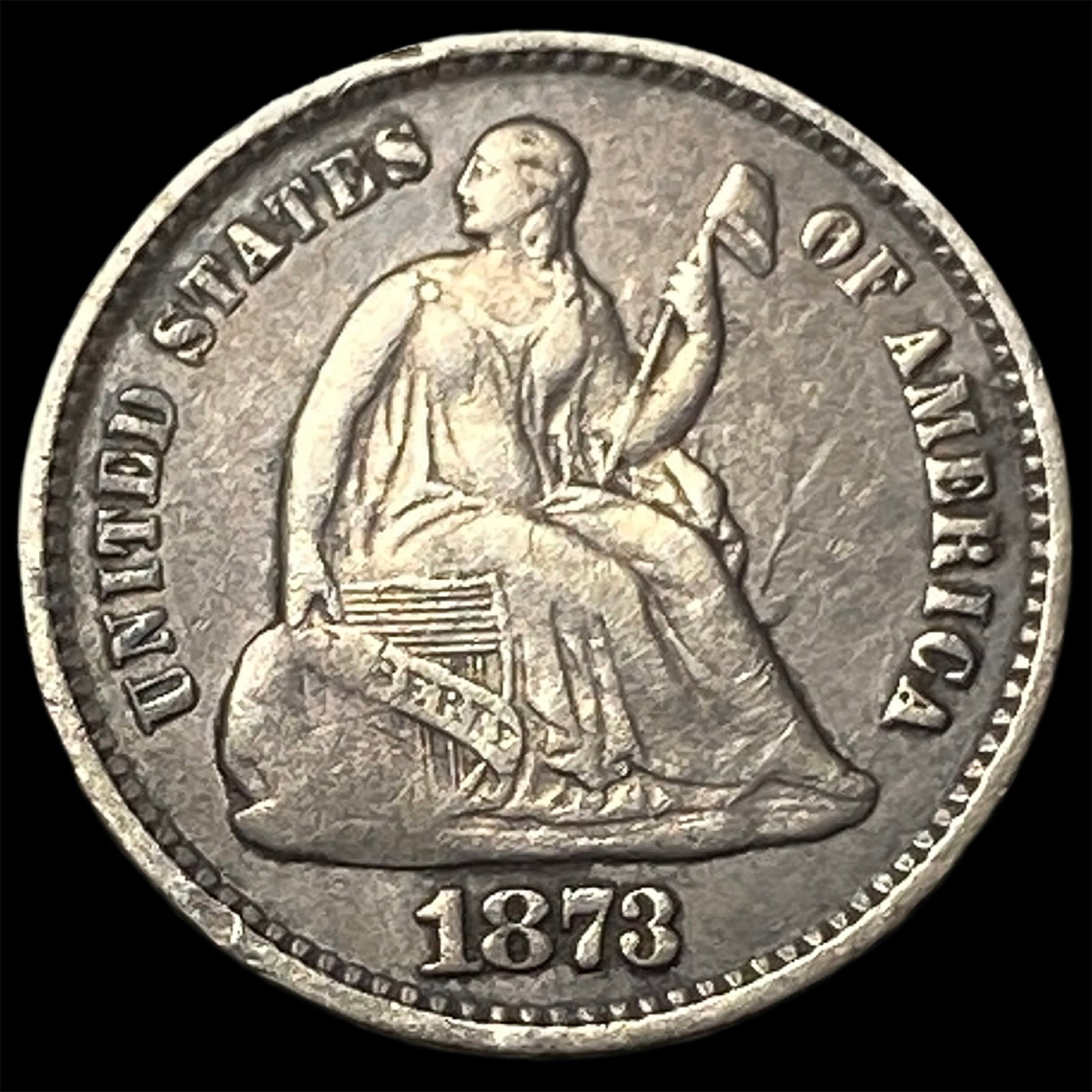 1873 Silver Half Dime UNCIRCULATED (1 of 2)