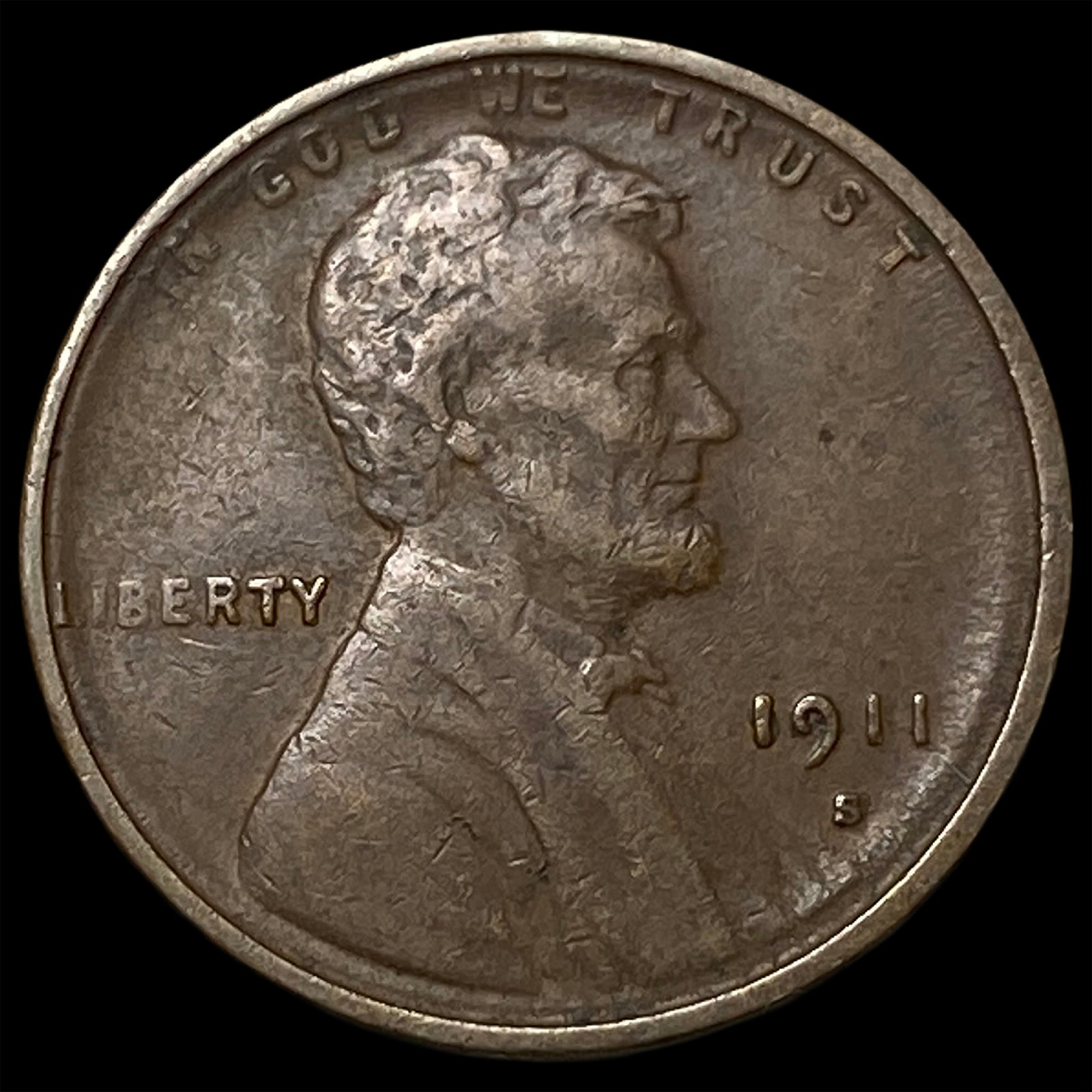 1911-S Lincoln Wheat Cent NEARLY UNCIRCULATED: 1911-S Lincoln Wheat Cent NEARLY UNCIRCULATED