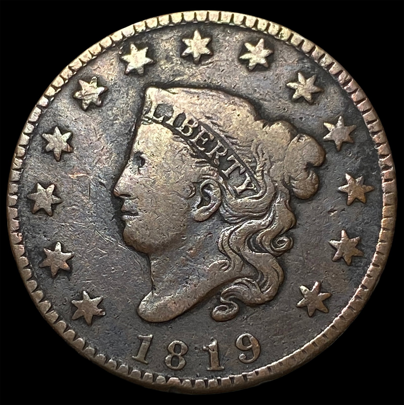 1819 RB Large Cent NEARLY UNCIRCULATED: 1819 RB Large Cent NEARLY UNCIRCULATED
