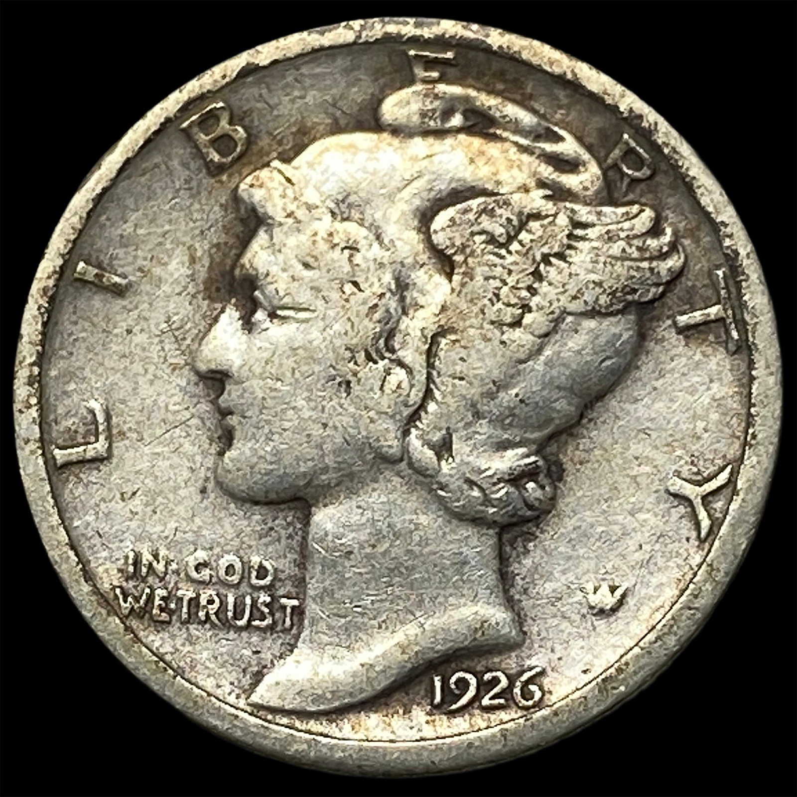1926-S Silver Mercury Dime NEARLY UNCIRCULATED: 1926-S Silver Mercury Dime NEARLY UNCIRCULATED